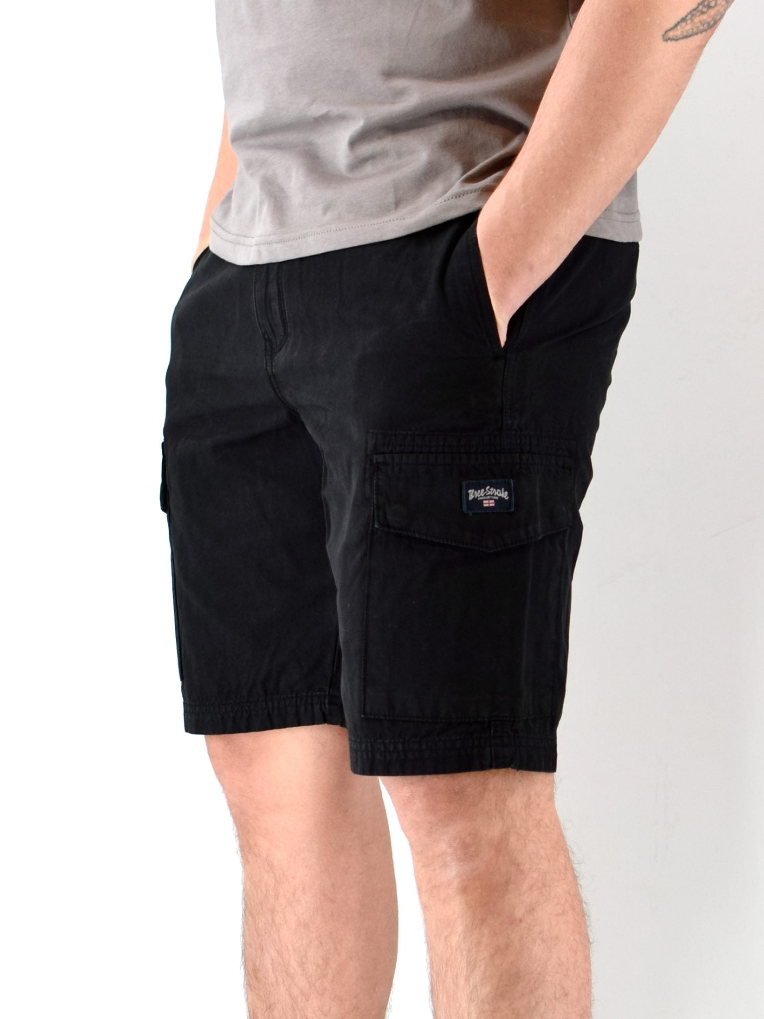 031 SS26 Explorer Cargo Short Three Stroke – Black