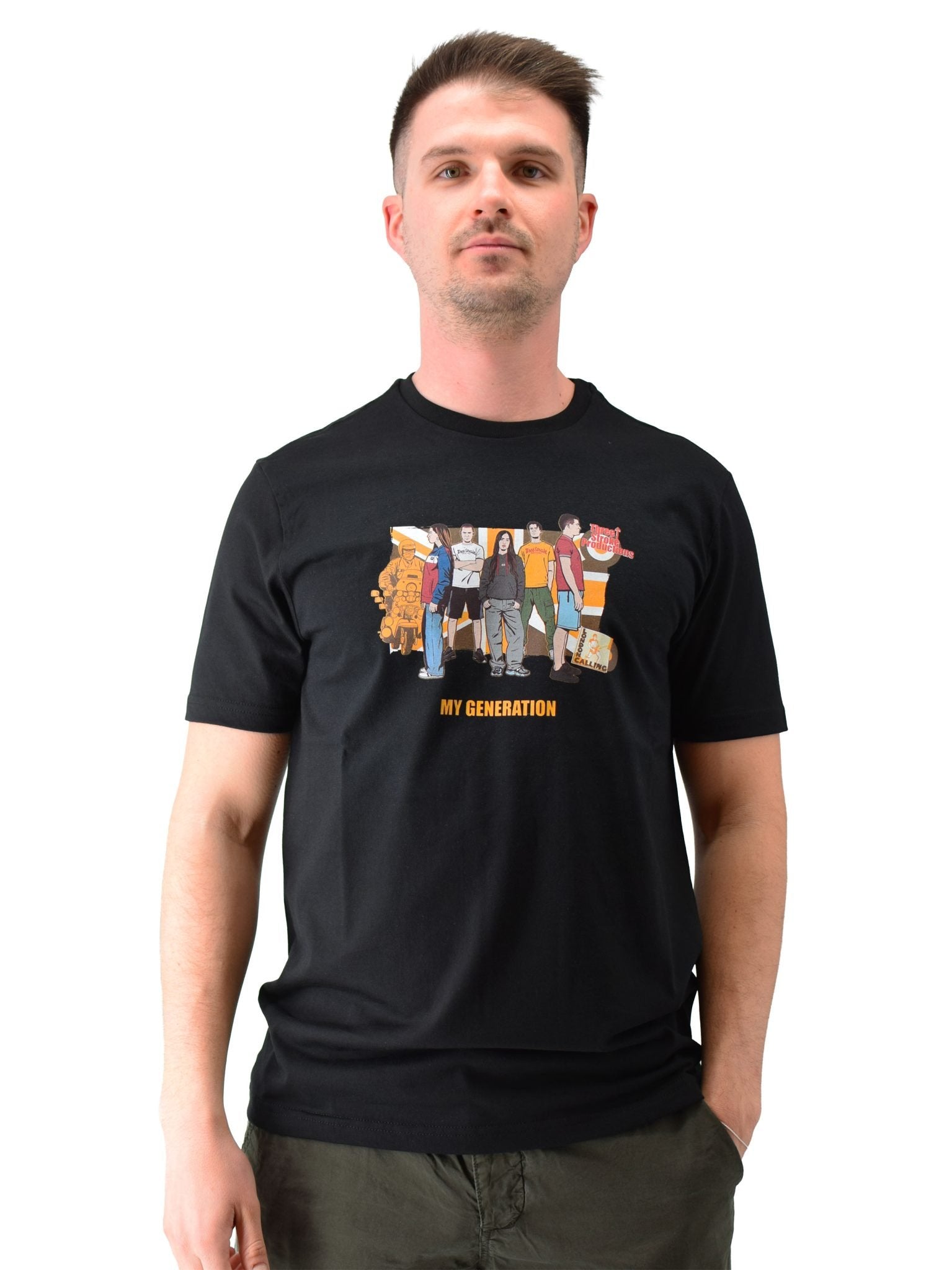 044 SS26 My Generation T-Shirt Three Stroke - Black