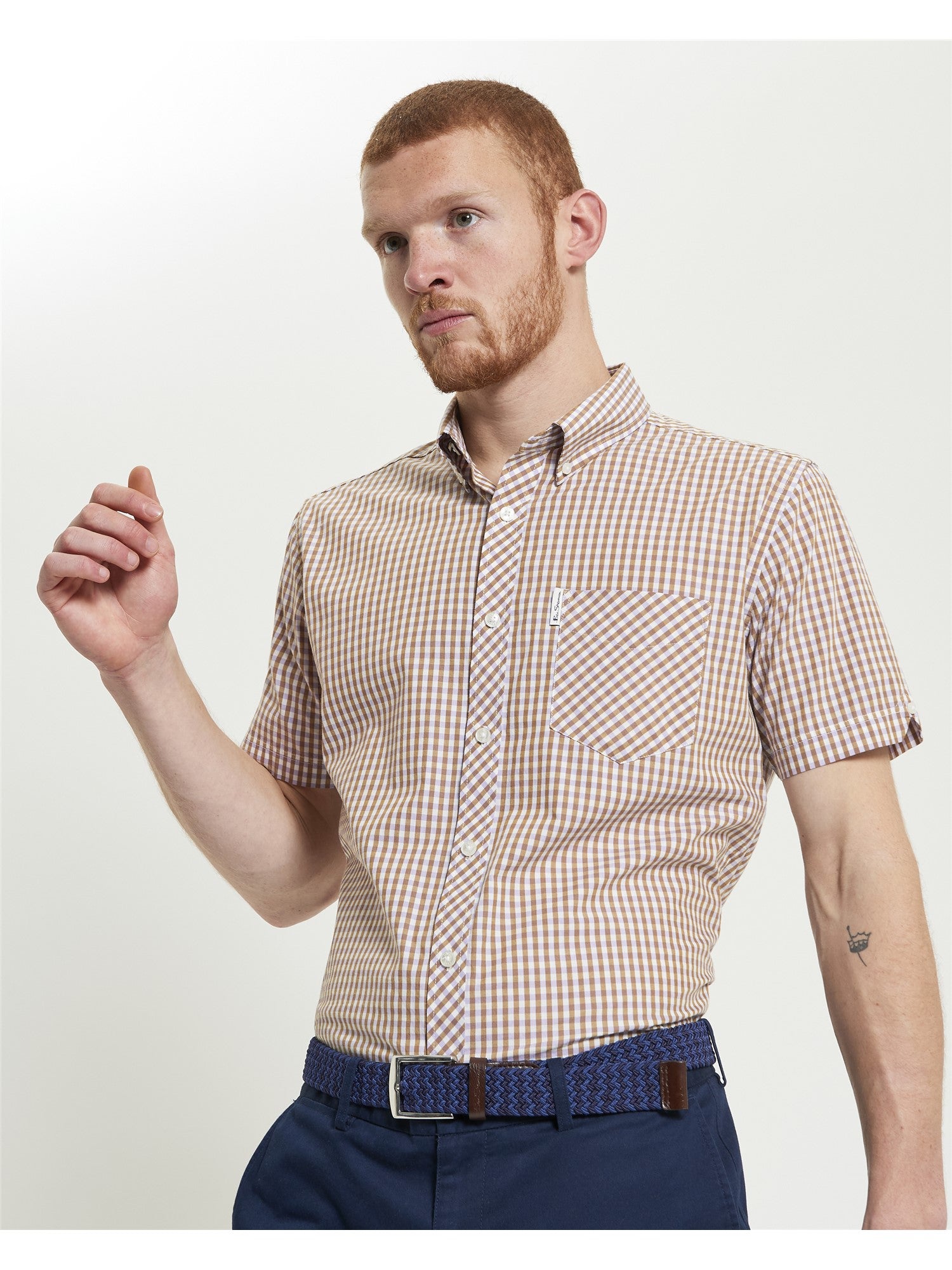 Short Sleeve Signature Gingham Shirt Ben Sherman - Caramel