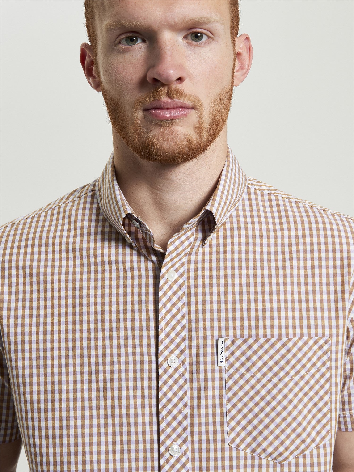 Short Sleeve Signature Gingham Shirt Ben Sherman - Caramel