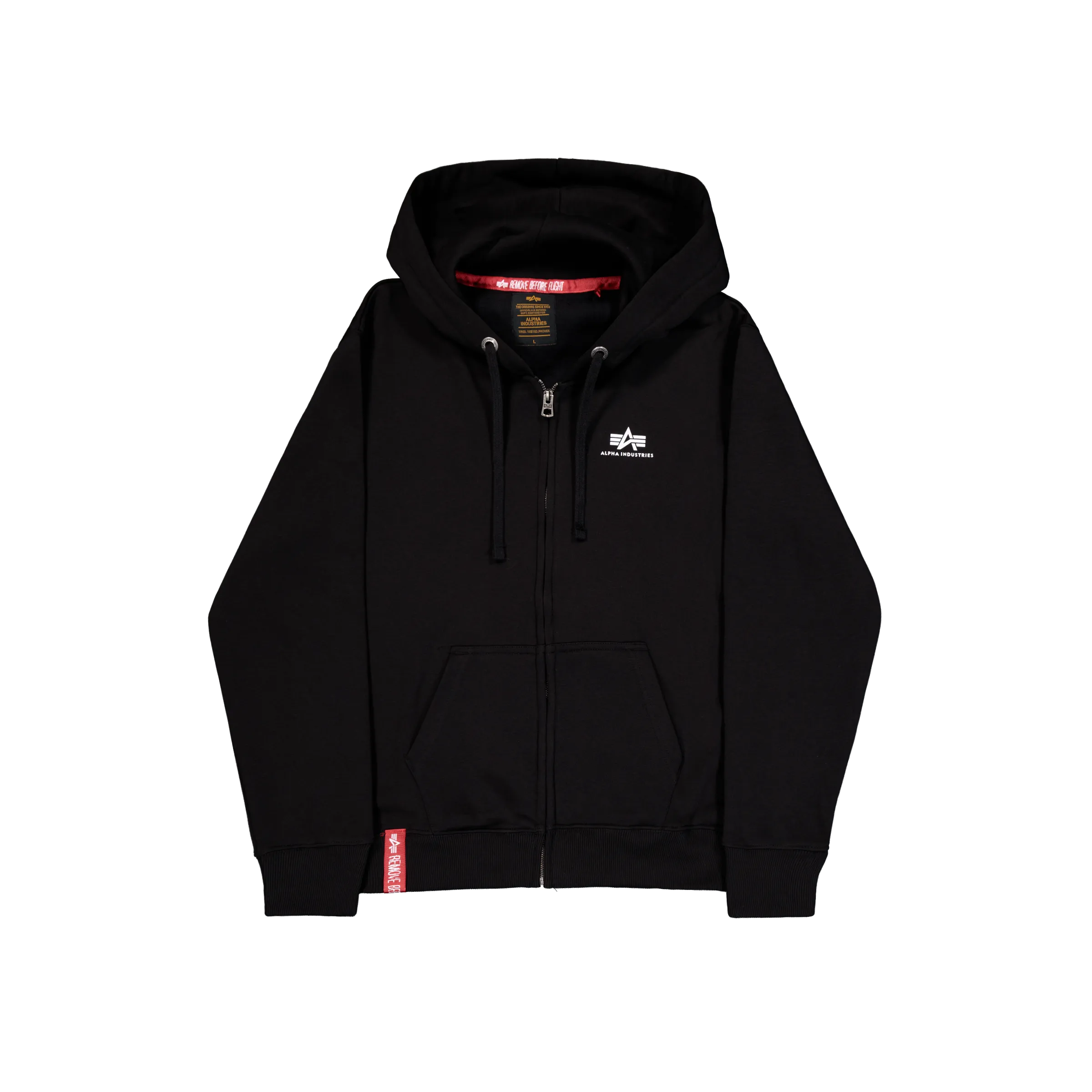 Basic Small Logo Zip Hoodie Alpha Industries AW25 - Black