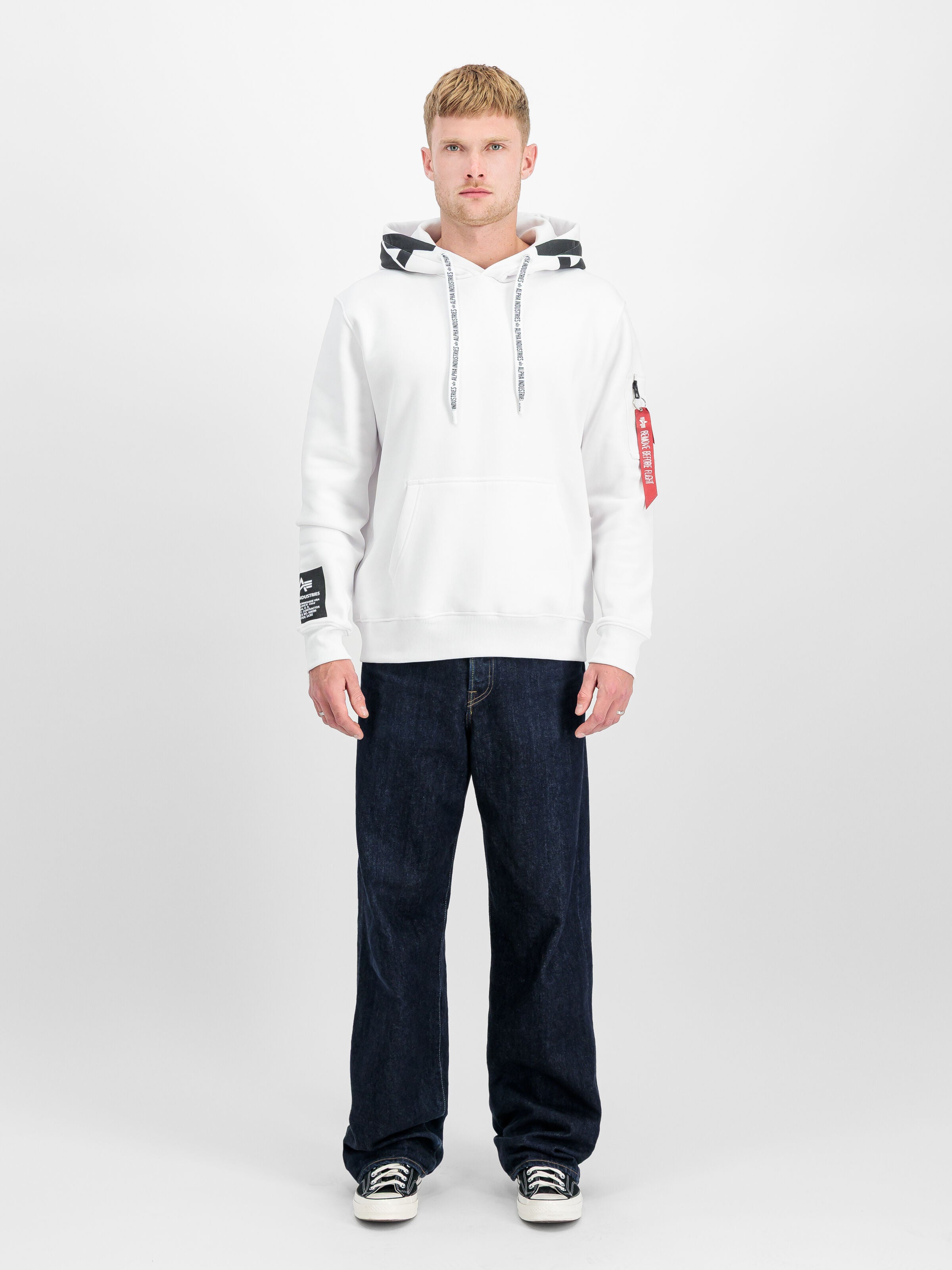 Alpha Hoodie Alpha Industries AW25 - White / Black