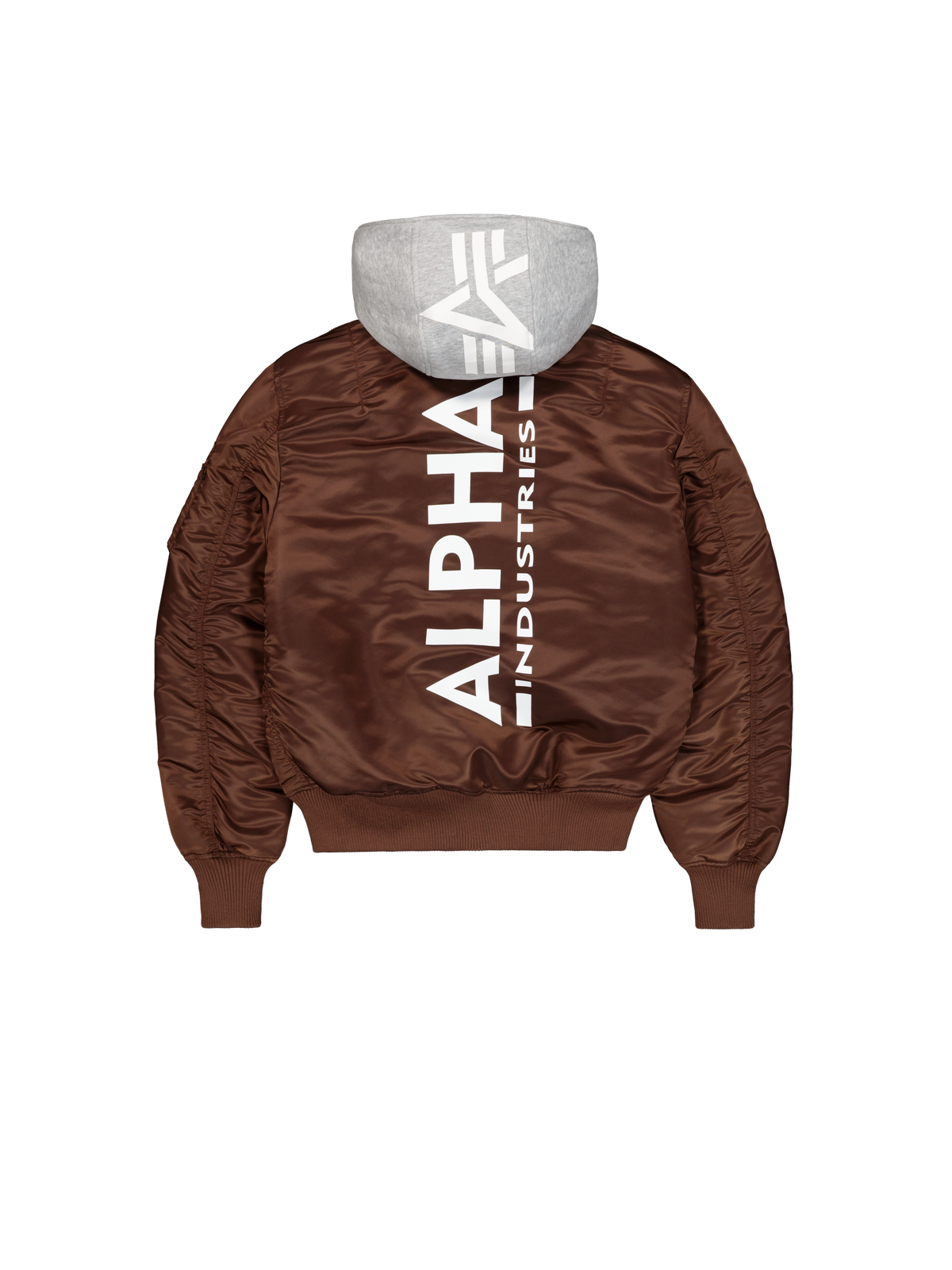Alpha Industries – MA-1 Zip Hood Backprint Bomber Jacket – Powder Brown