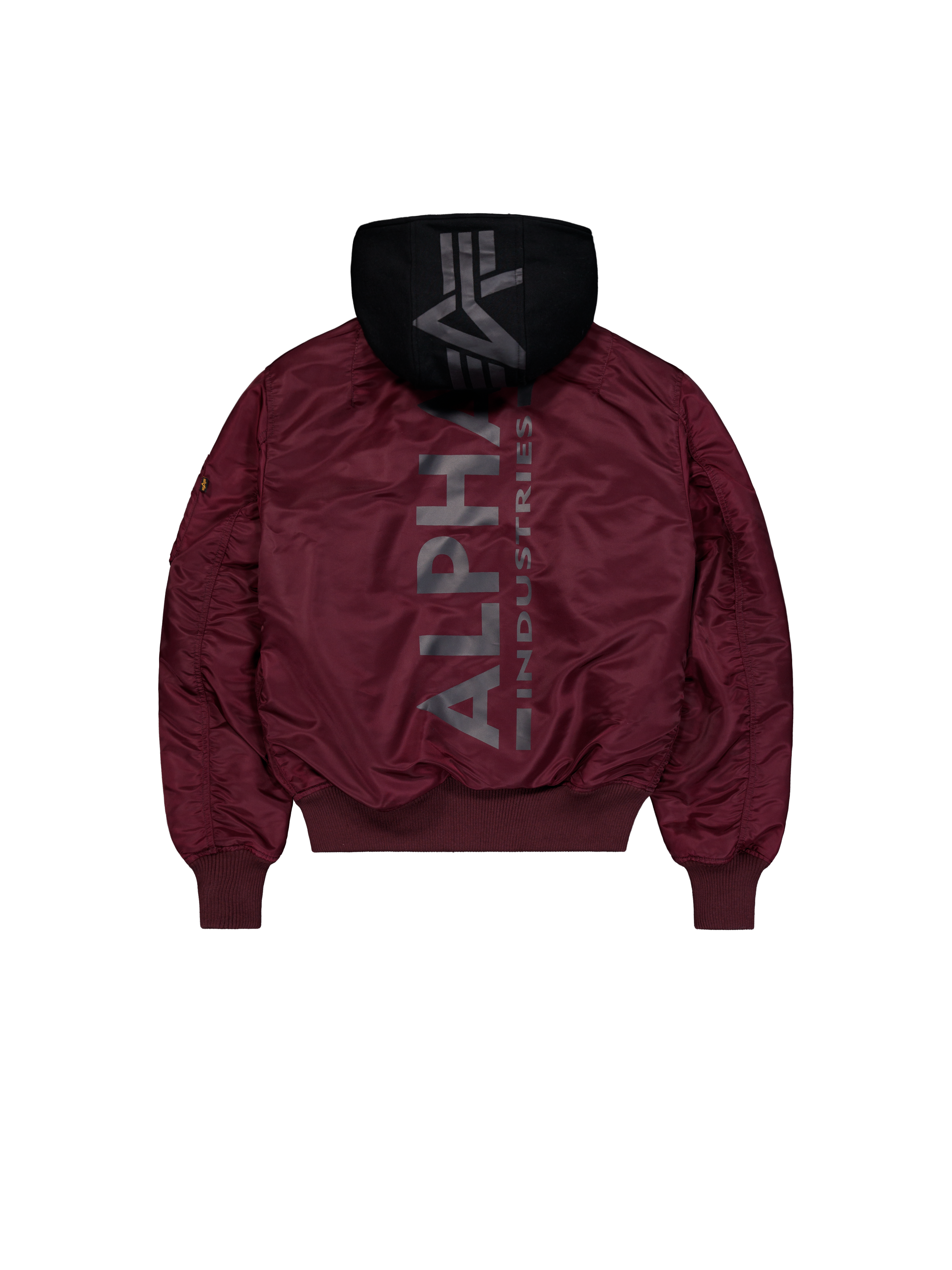 MA-1  ZH Zip Hood Backprint Bomber Jacket Alpha Industries AW25 - Dark Cherry