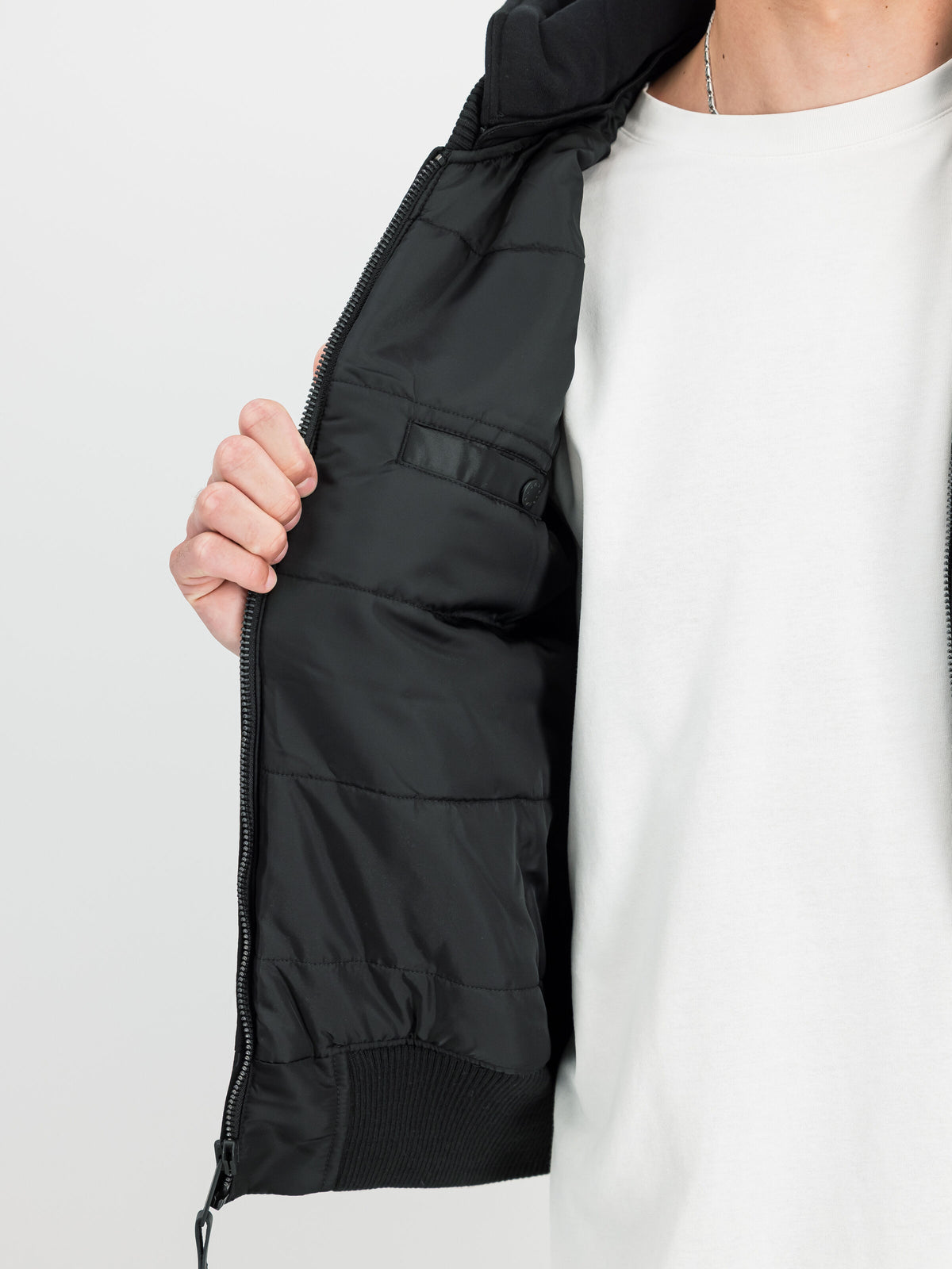 Alpha Industries – MA-1 Zip Hood Backprint Bomber Jacket – Black/White