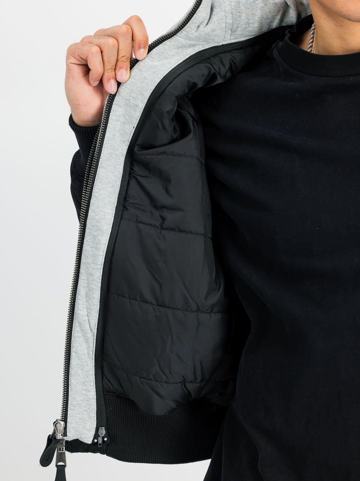 Alpha Industries – MA-1 D-Tec Sleeve Embroidery Bomber Jacket – Black/Grey
