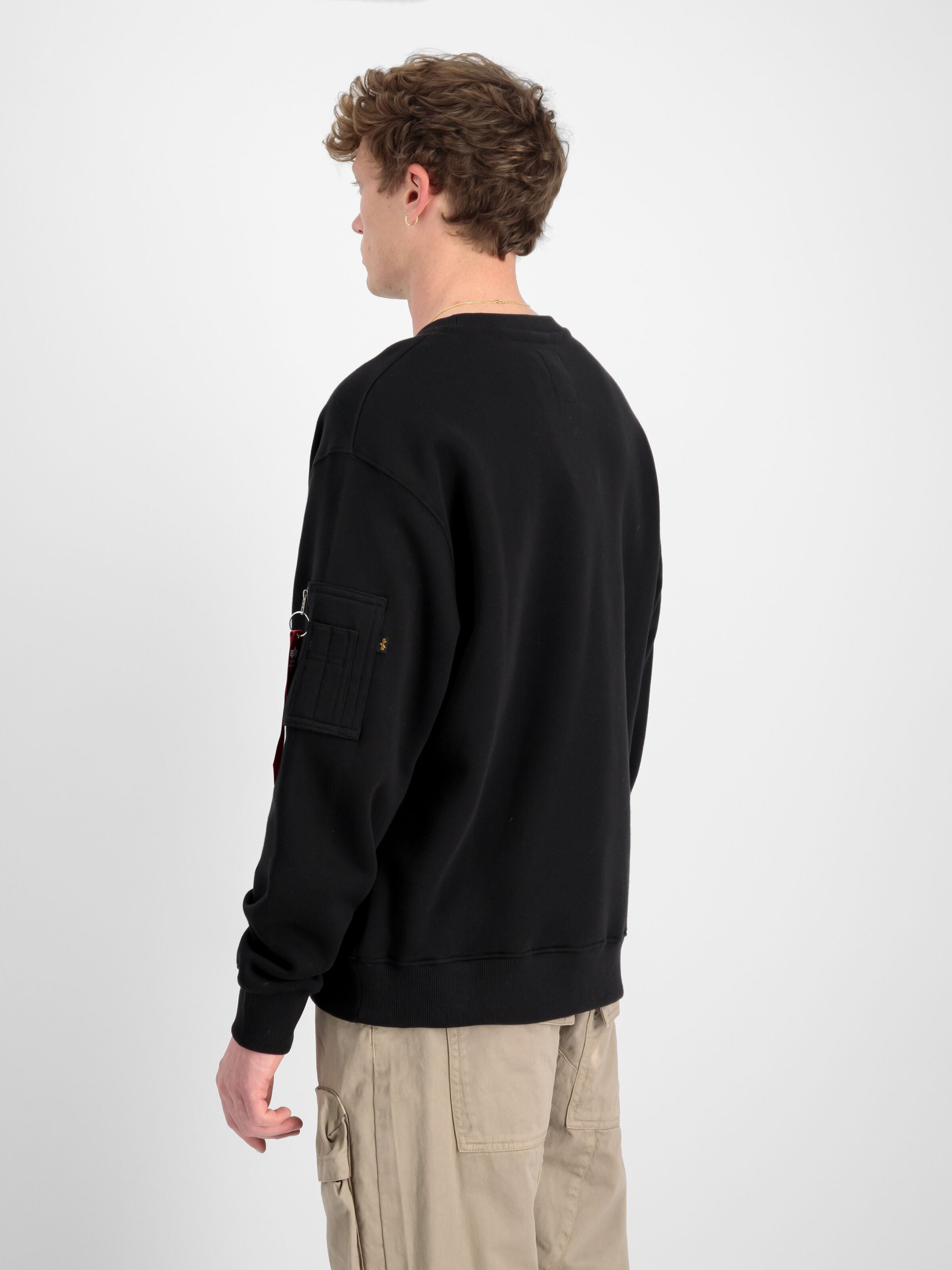 Satin Logo Sweatshirt Alpha Industries AW25 - Black