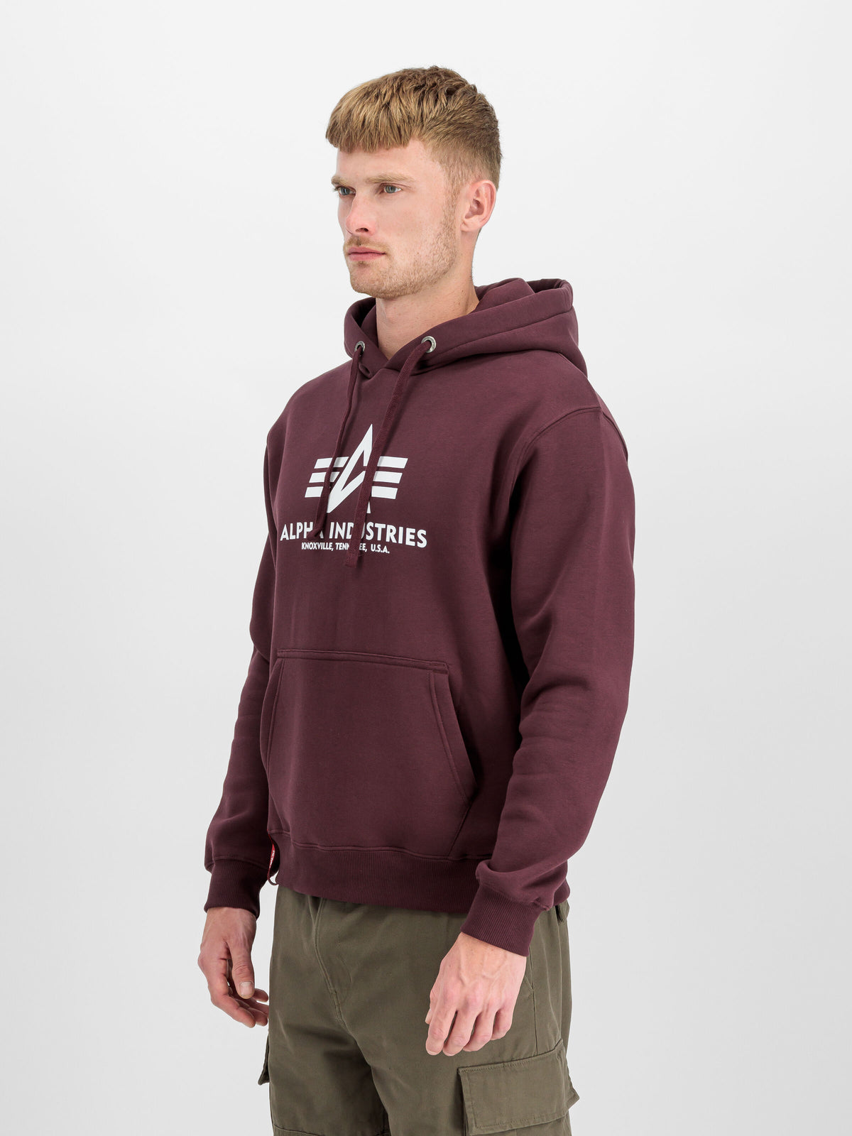 Alpha Industries – Basic Big Logo Hoodie – Deep Maroon