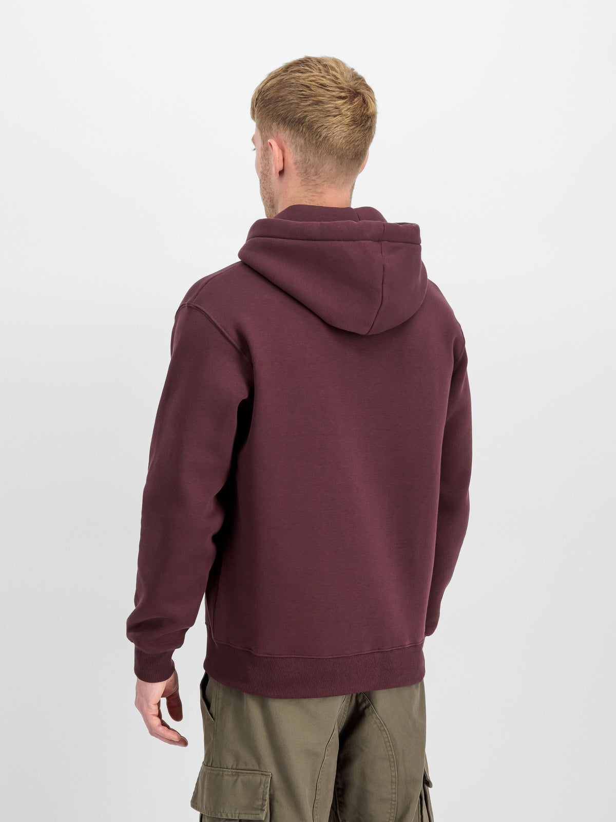 Alpha Industries – Basic Big Logo Hoodie – Deep Maroon