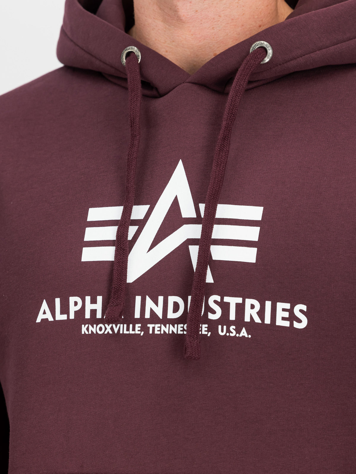 Alpha Industries – Basic Big Logo Hoodie – Deep Maroon