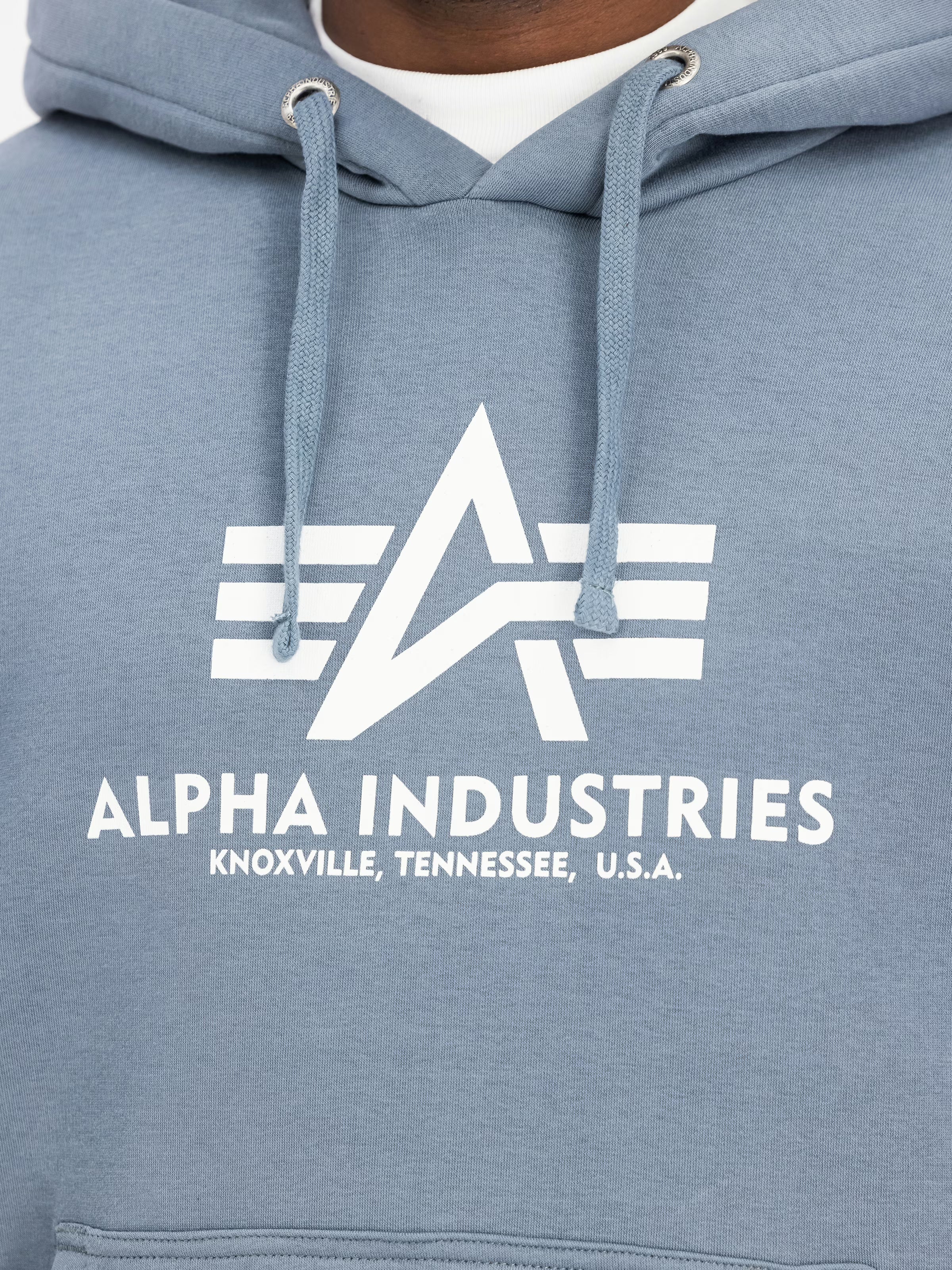 Basic Big Logo Hoodie Alpha Industries AW25 - Denim Blue
