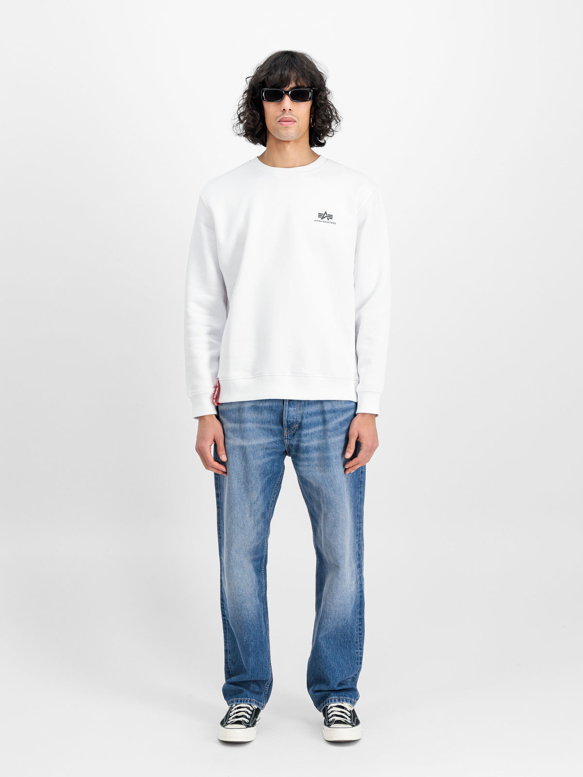Alpha Industries – Basic Small Logo Sweatshirt – White