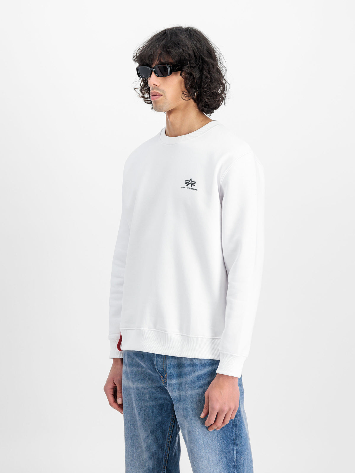 Alpha Industries – Basic Small Logo Sweatshirt – White