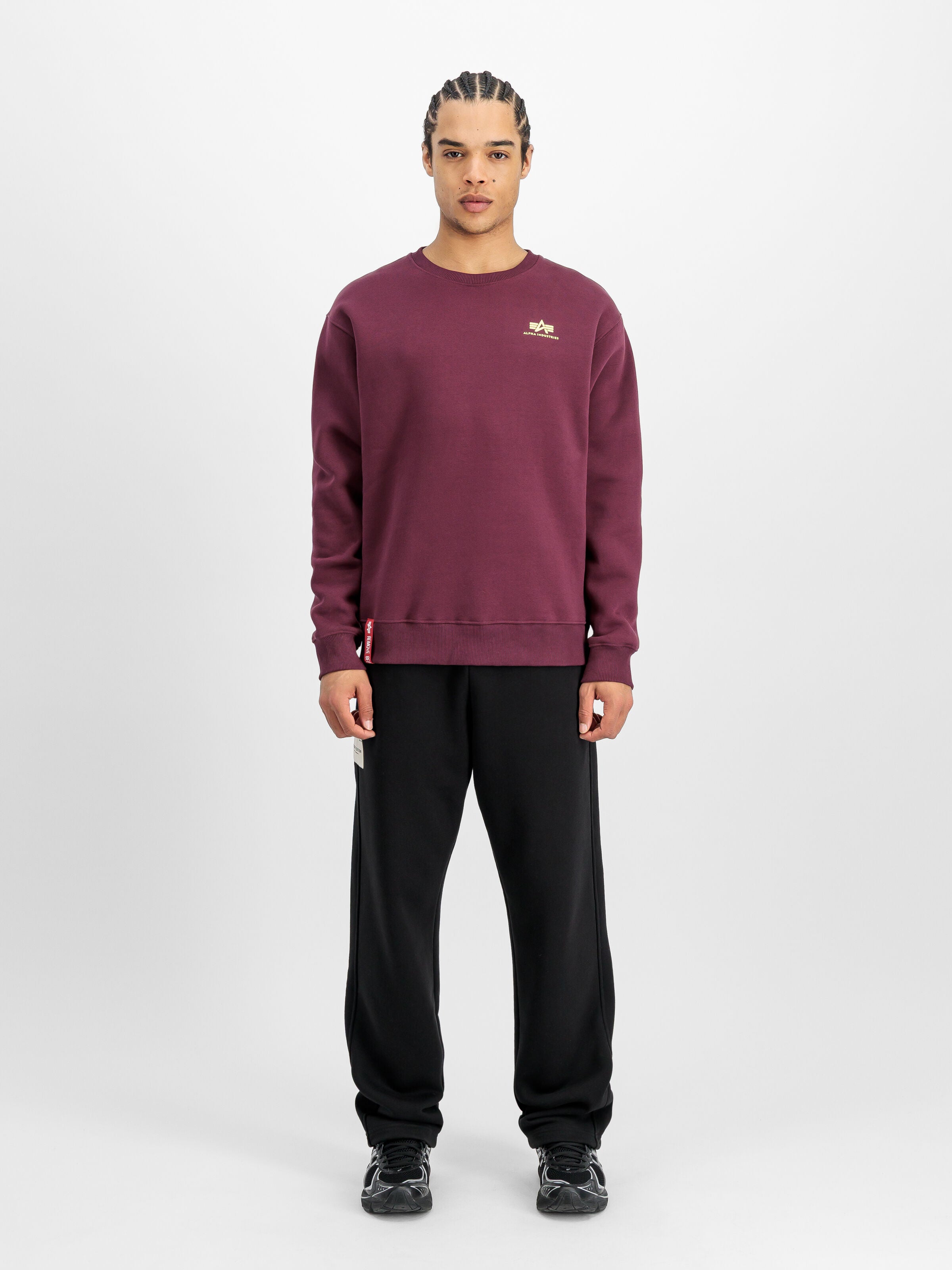 Basic Small Logo Sweatshirt Alpha Industries AW25 - Dark Cherry