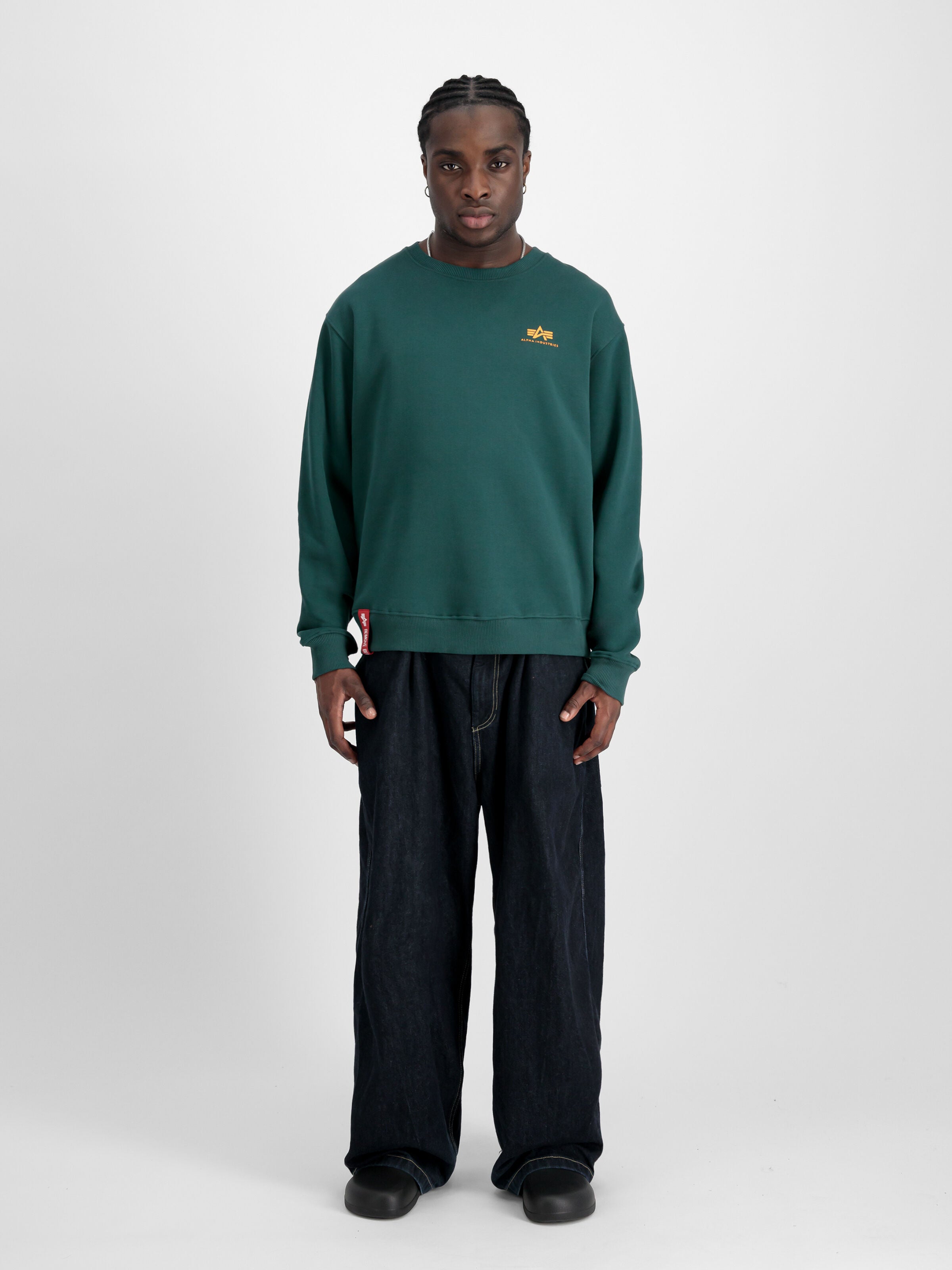 Basic Small Logo Sweatshirt Alpha Industries AW25 - Force Green