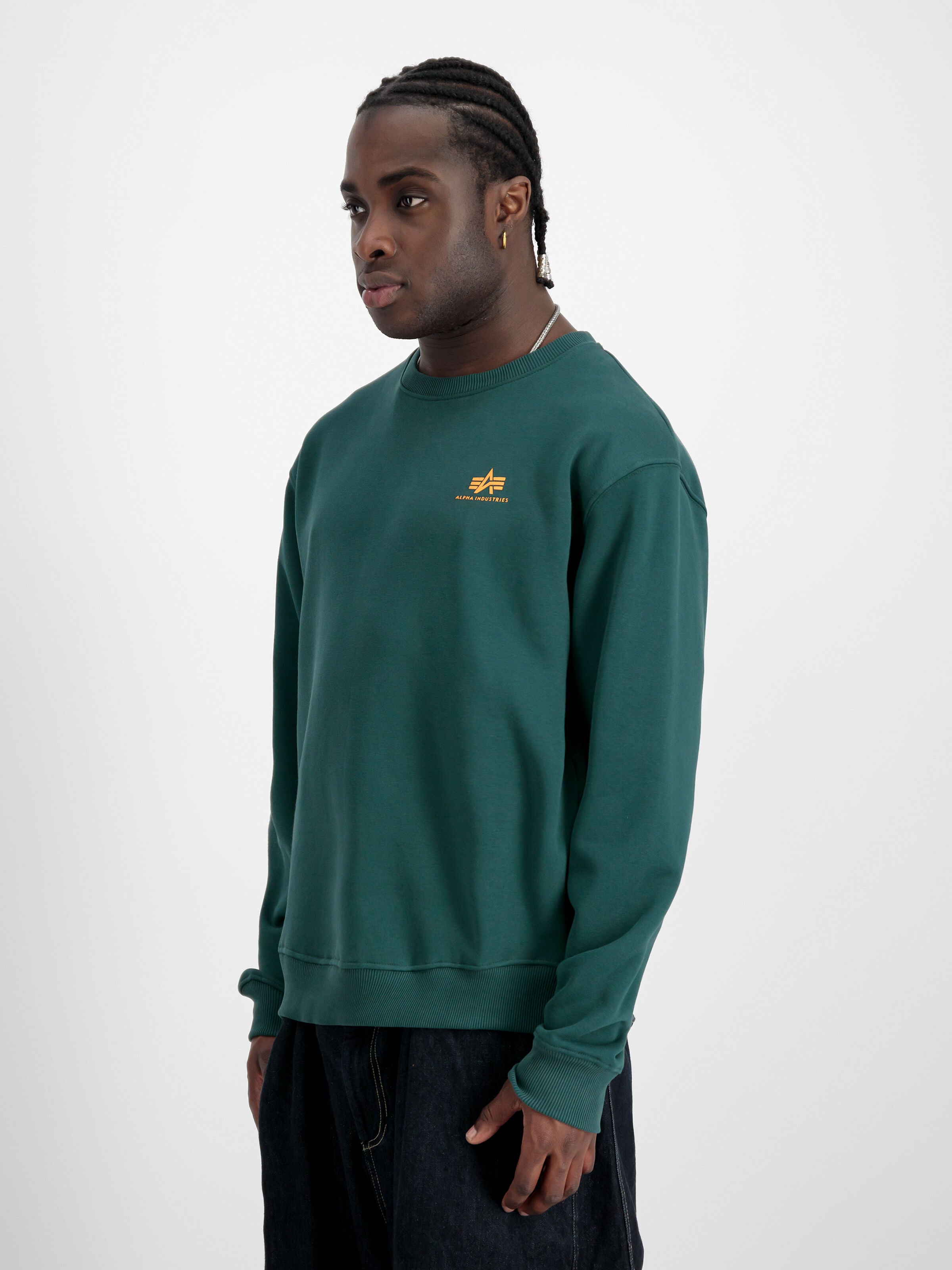 Basic Small Logo Sweatshirt Alpha Industries AW25 - Force Green