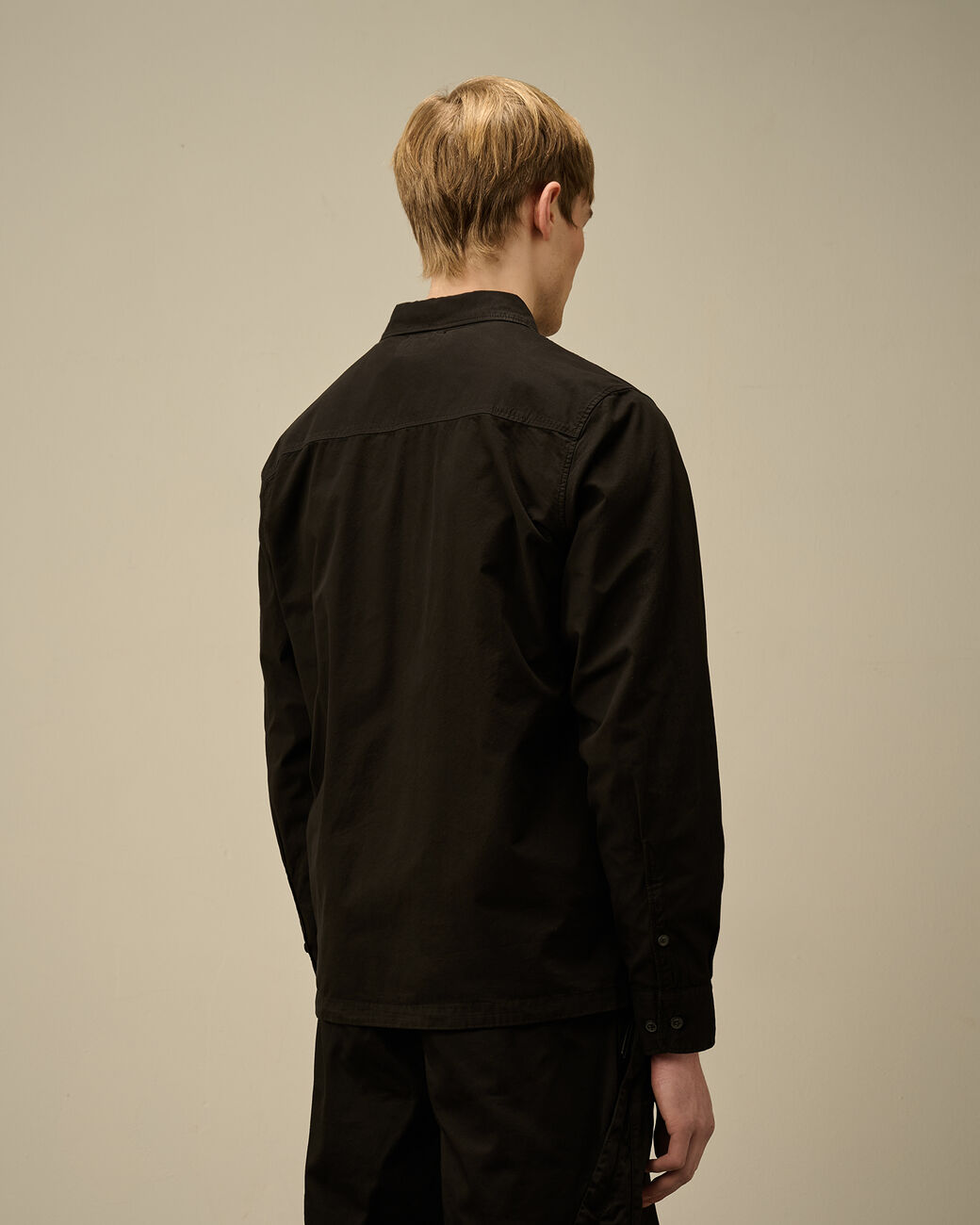 Organic Gabardine Full Zip Overshirt C.P. Company® - Black