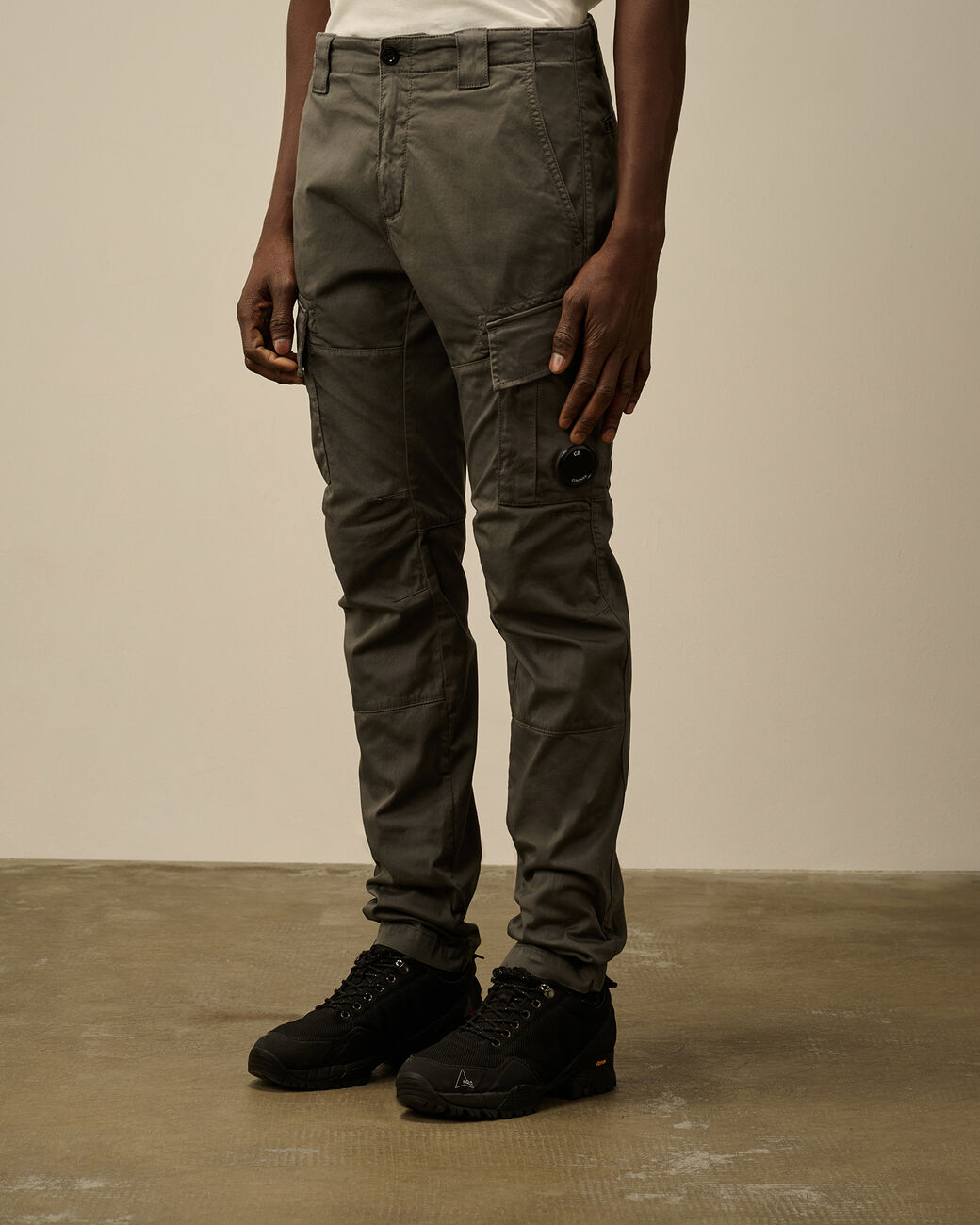 Stretch Satin Cargo Lens Pants C.P. Company® - Smoked Pearl