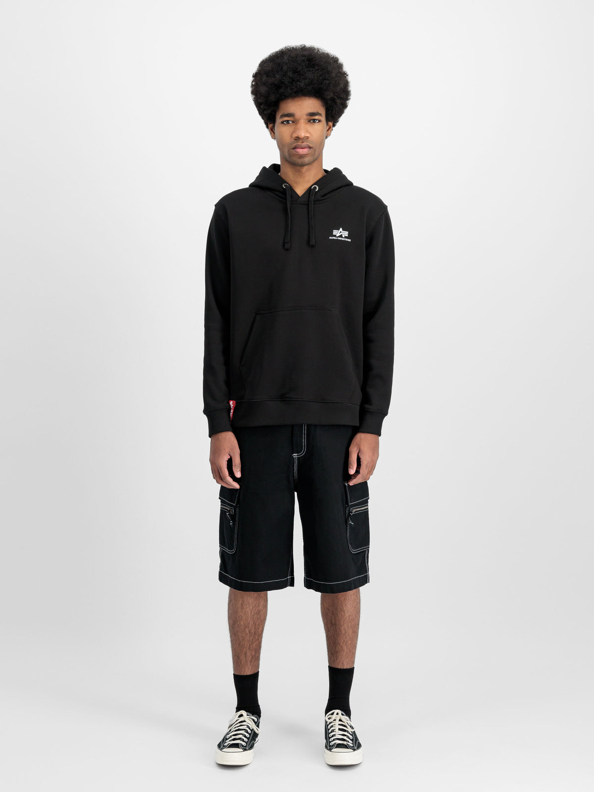 Alpha Industries – Basic Small Logo Hoodie – Black
