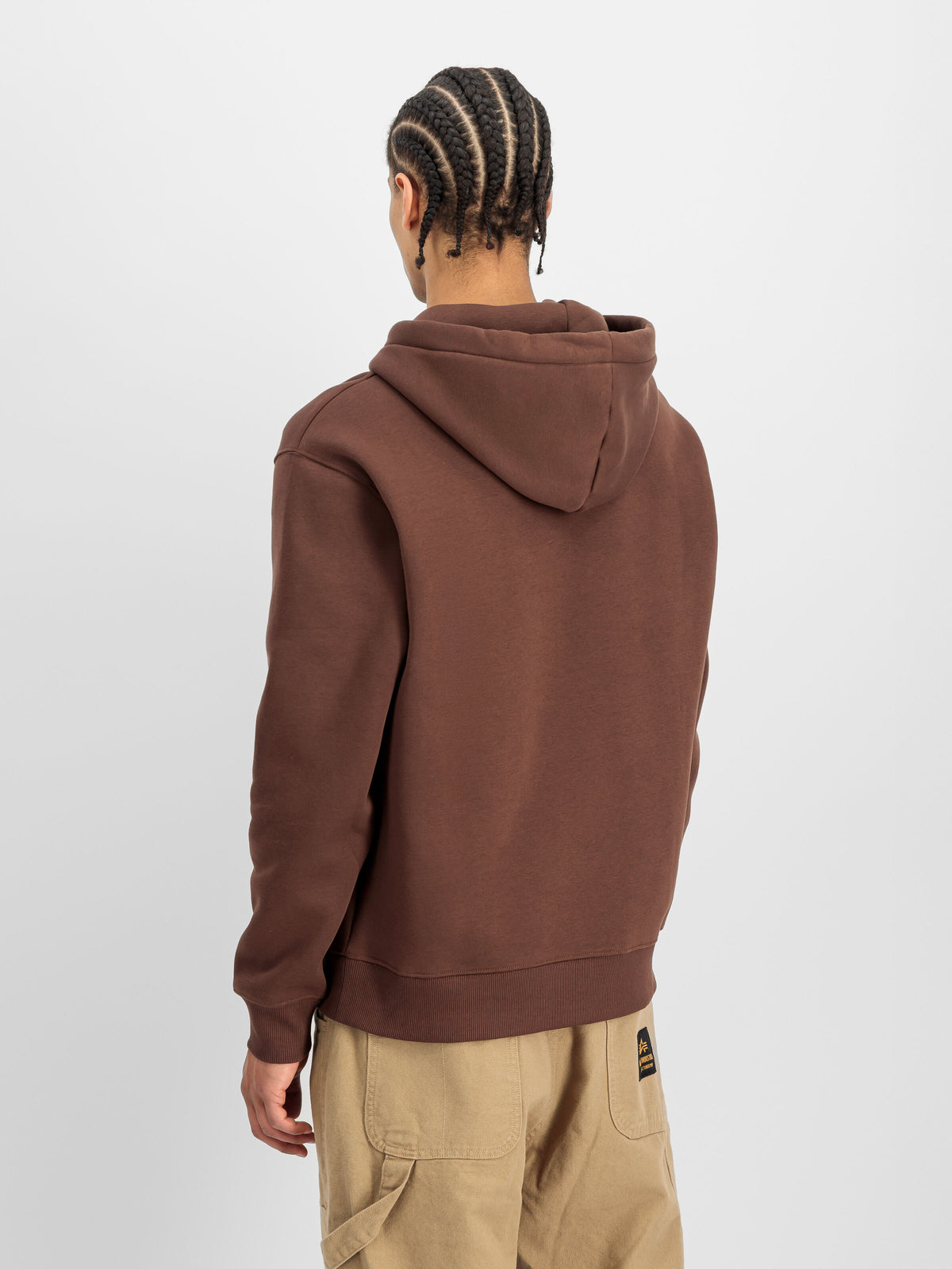 Alpha Industries – Basic Small Logo Hoodie – Powder Brown