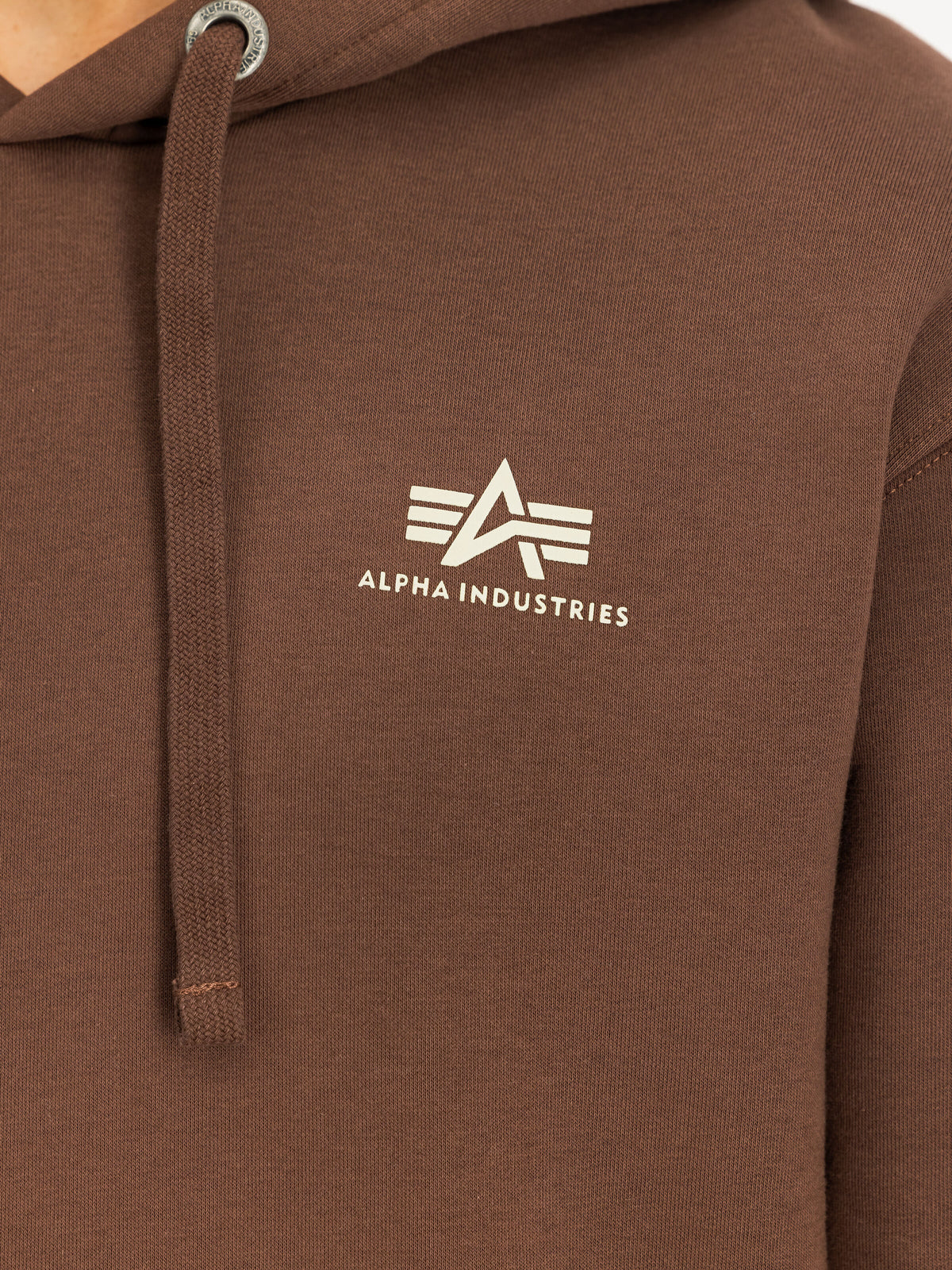 Alpha Industries – Basic Small Logo Hoodie – Powder Brown