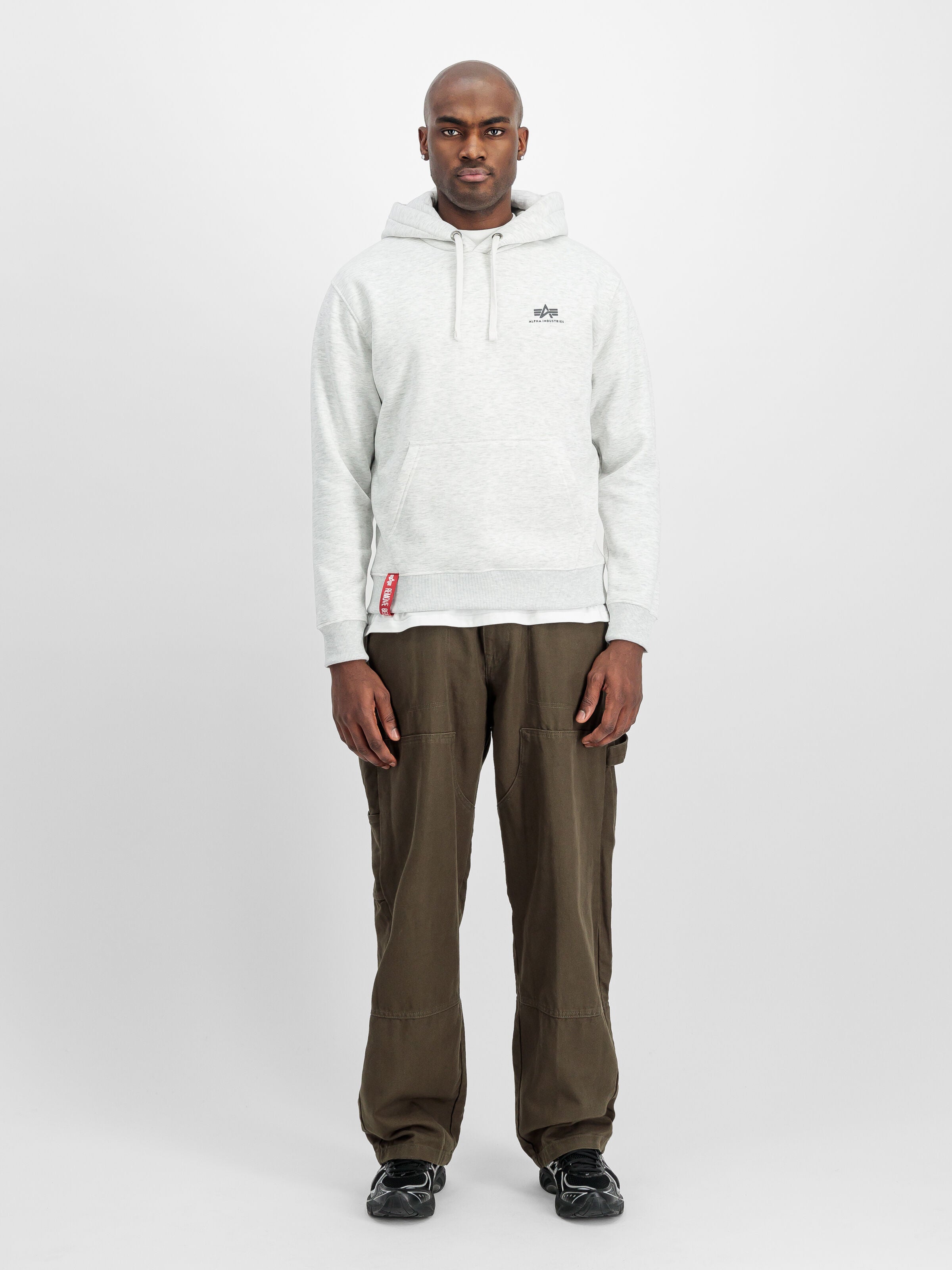 Basic Small Logo Hoodie Alpha Industries AW25 - Pastel Grey Melange