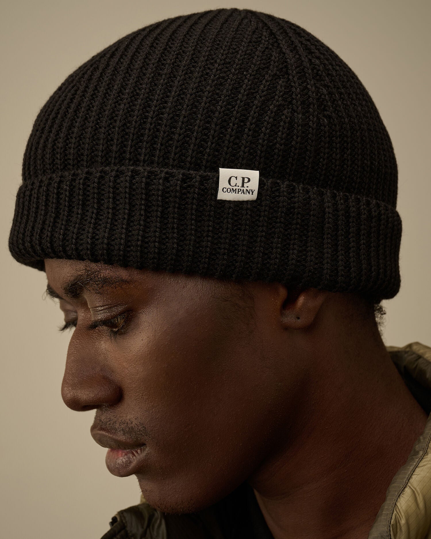 Extrafine Merino Fisherman Beanie CP Company® AW25 - Black