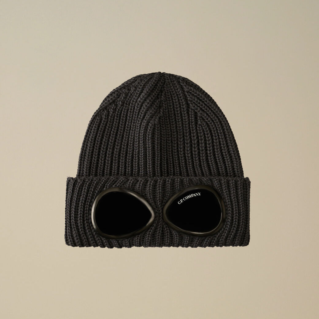 Extrafine Merino Wool Goggle Beanie CP Company® AW25 - Ebony Grey
