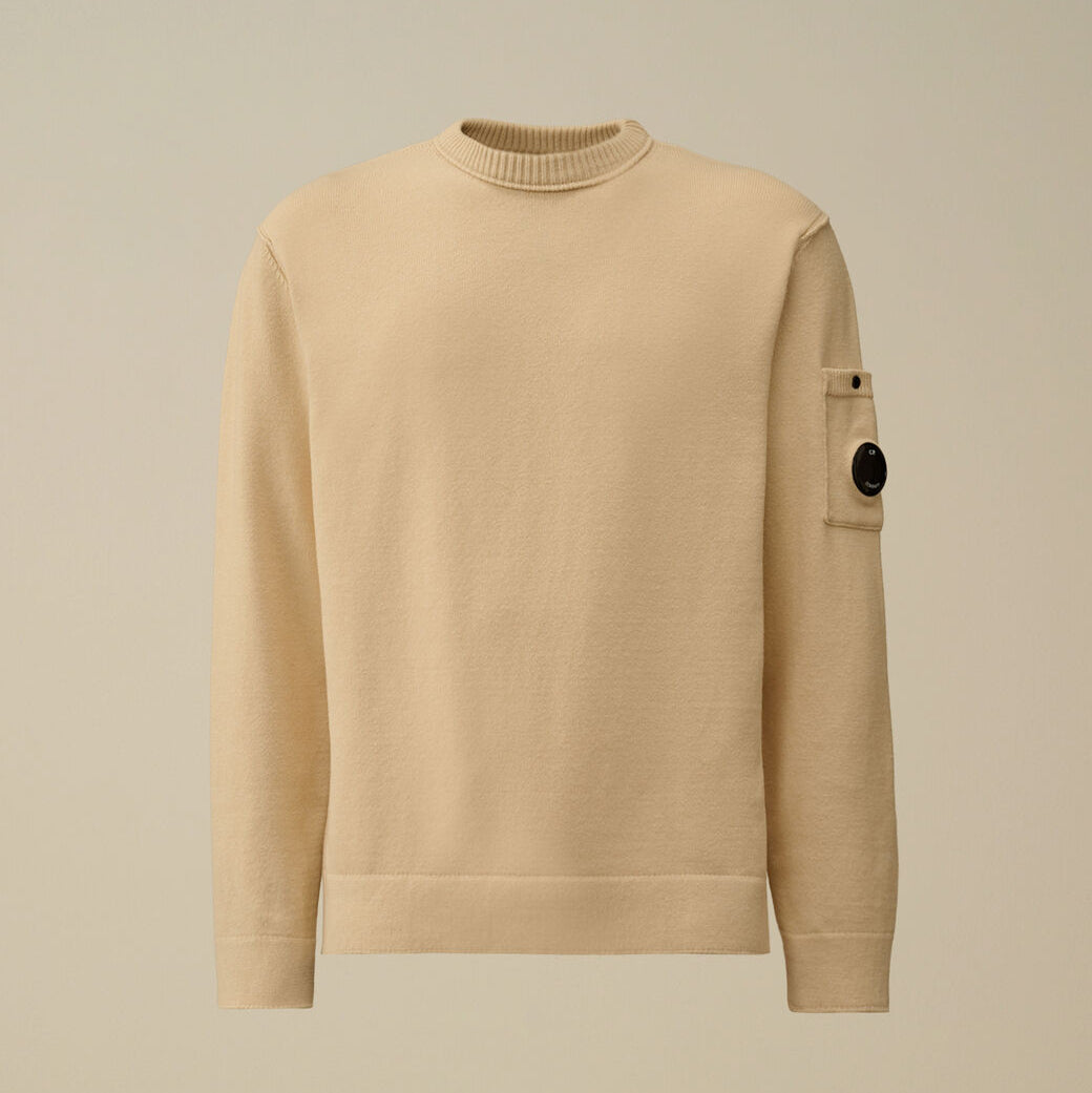 Soft Cotton Stretch Crewneck Sweater CP Company® AW25 - Pistachio Shell