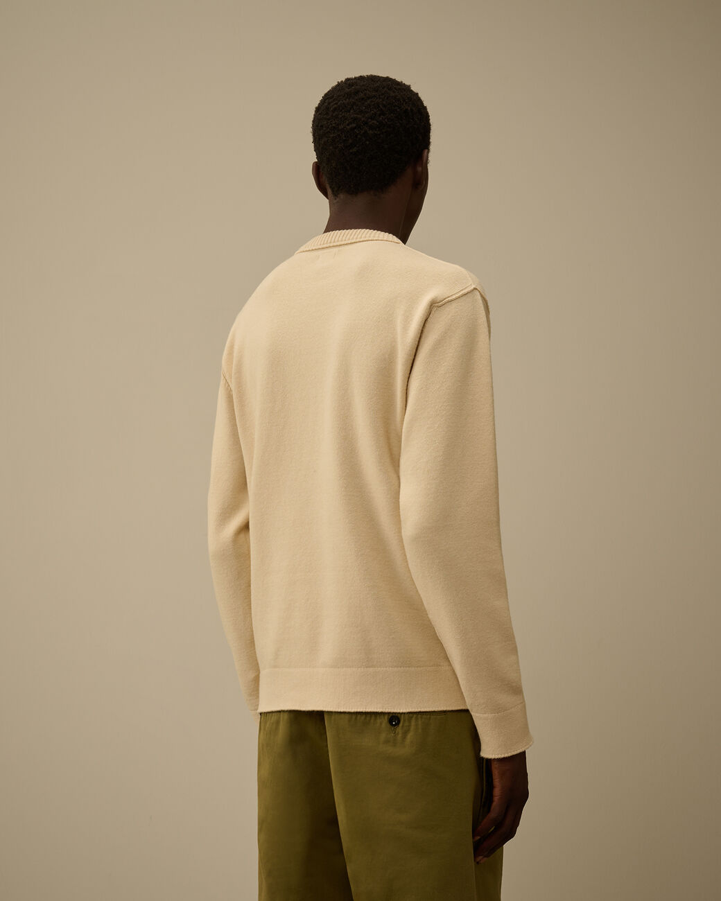 Soft Cotton Stretch Crewneck Sweater CP Company® AW25 - Pistachio Shell