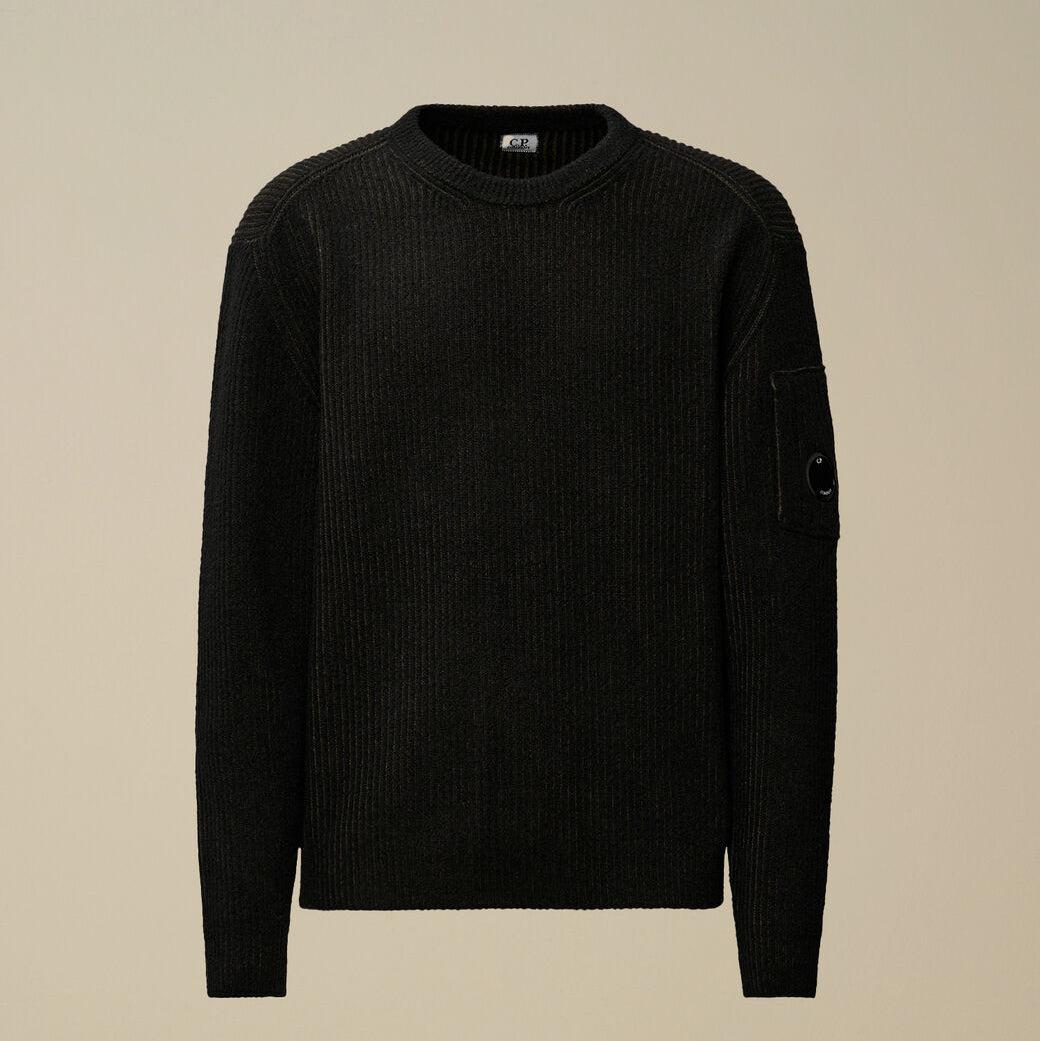 Fleece Knit Crewneck Lens Sweater CP Company® AW25 - Capers Green