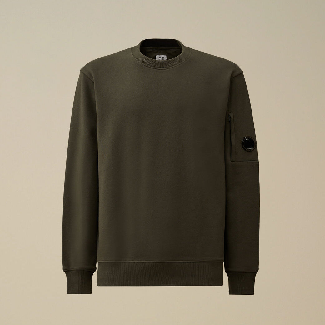 Diagonal Raised Fleece Crewneck Lens Sweatshirt CP Company® AW25 - Dark Shadow