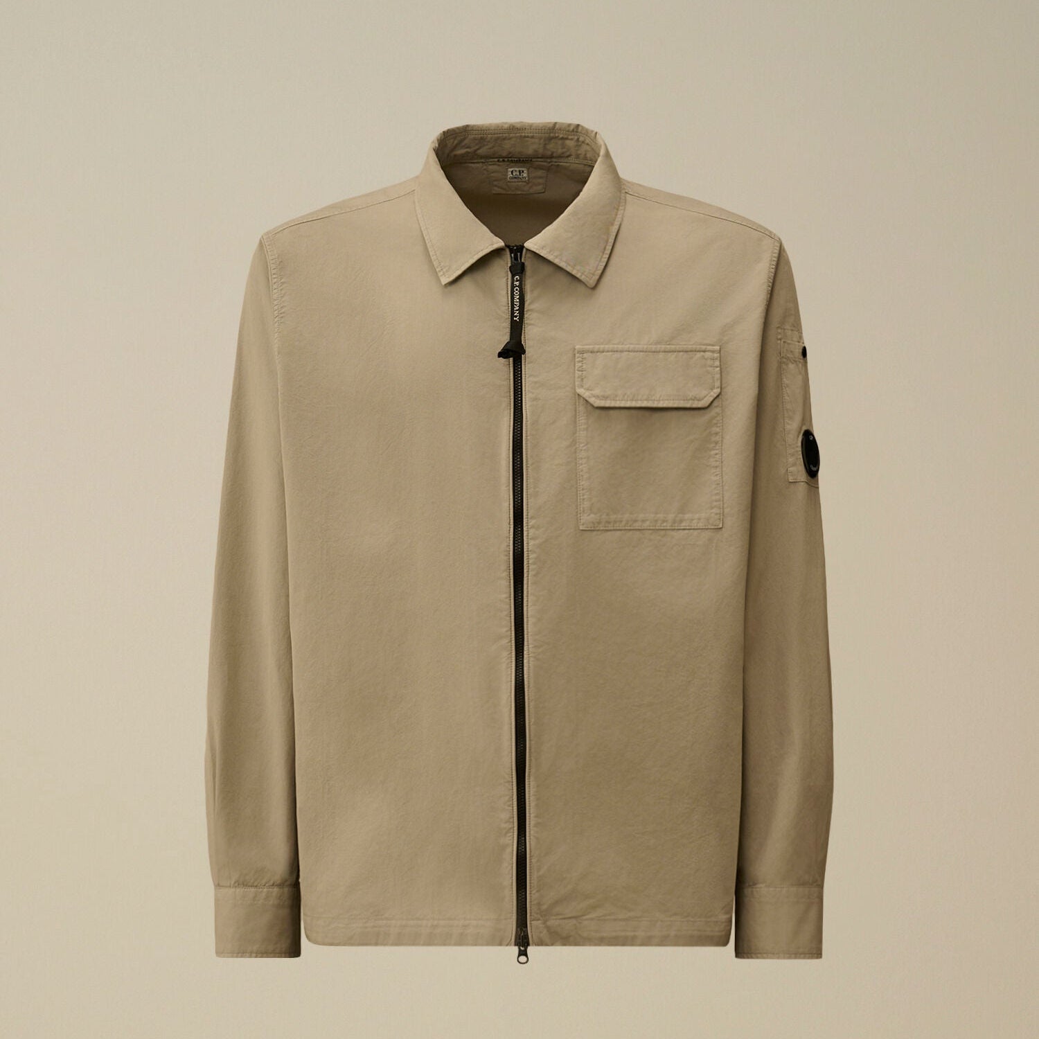 Organic Gabardine Zipped Lens Overshirt C.P. Company - Dove Grey