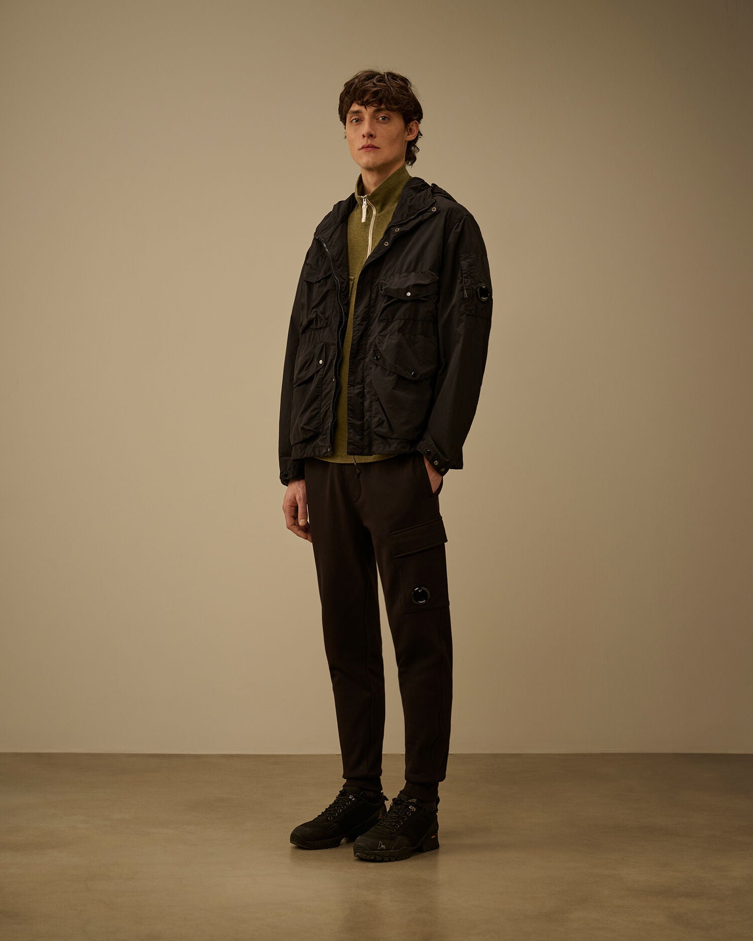 Flatt Nylon Goggle Jacket C.P. Company - Black