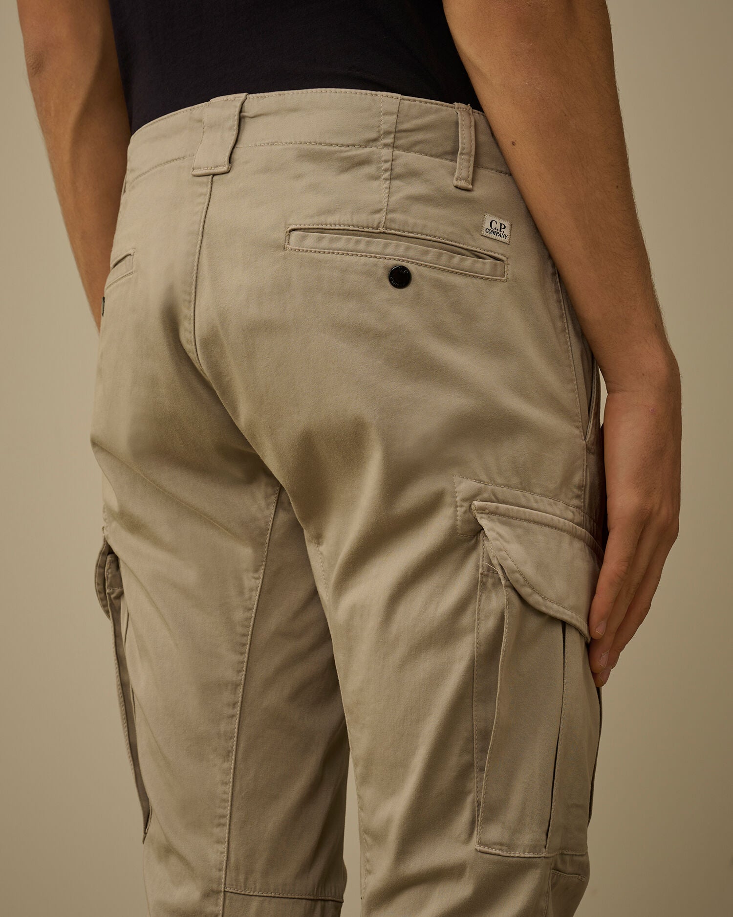 Stretch Sateen Ergonomic Lens Cargo Pants C.P. Company - Dove Grey