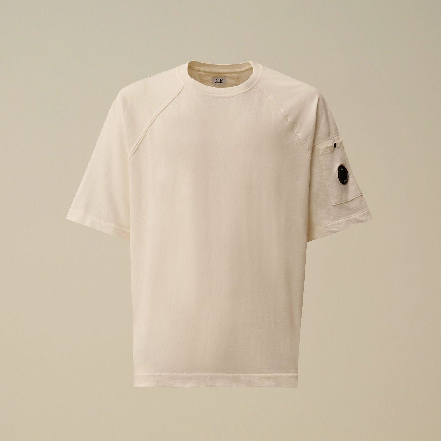 Light Fleece Short Sleeve Sweatshirt C.P. Company - Gauze White