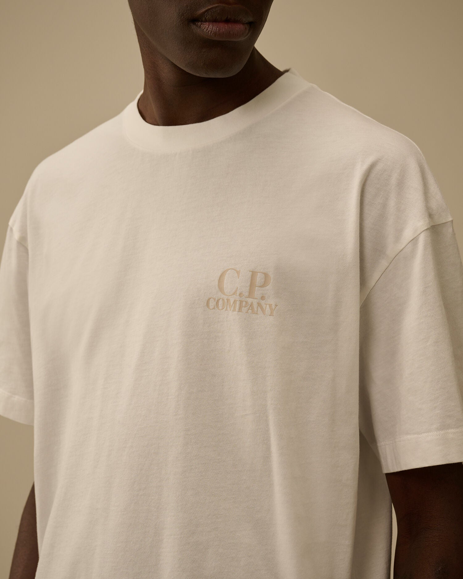 30/1 Jersey Short Sleeve Printed Graphics T-Shirt, C.P. Company - Gauze White