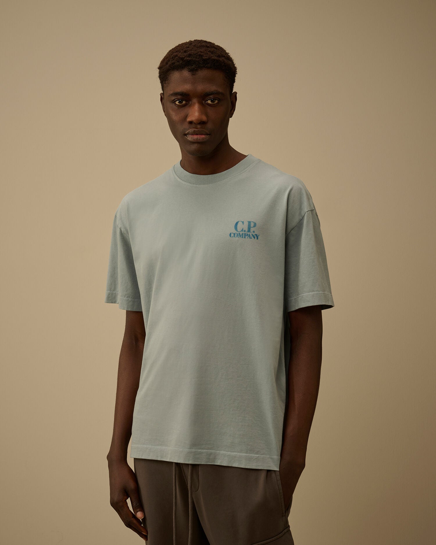 30/1 Jersey Comfort Logo T-Shirt C.P. Company - Silver Blue