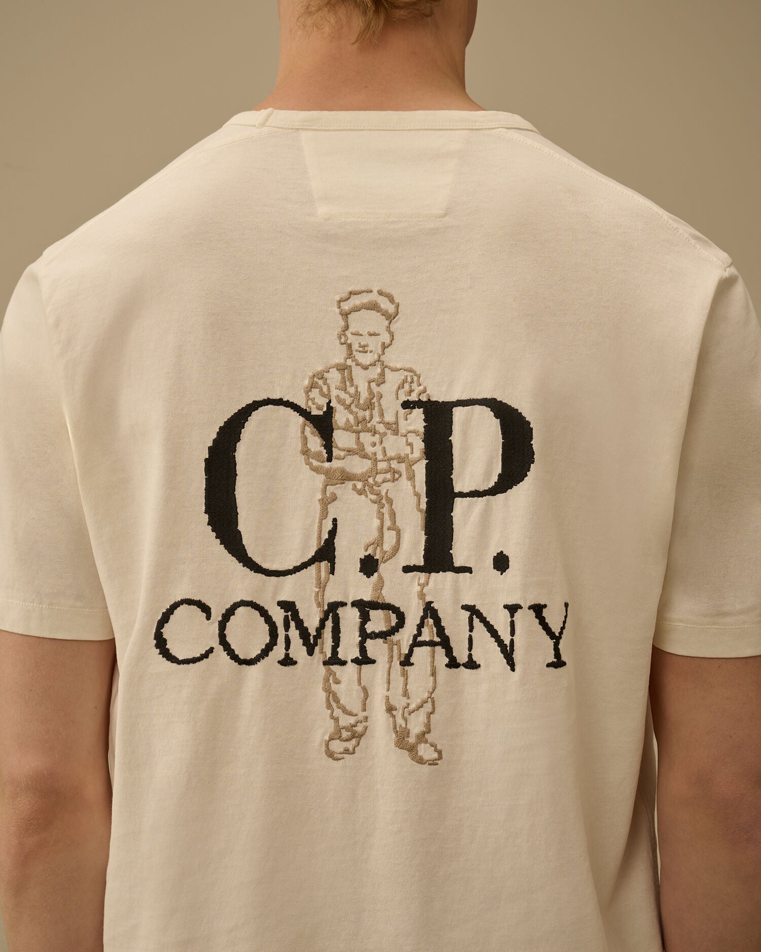 1020 Jersey Short Sleeve Embroidery T-Shirt C.P. Company - Gauze White