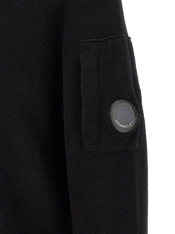 C.P. Company Lambswool GRS Crewneck Sweater Black dettaglio 3
