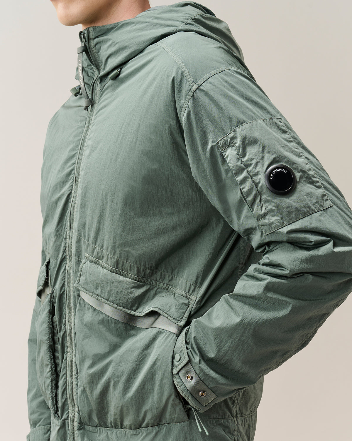 C.P. Company Heavy Chrome-R Padded Goggle Jacket - Castor Gray, detail 3