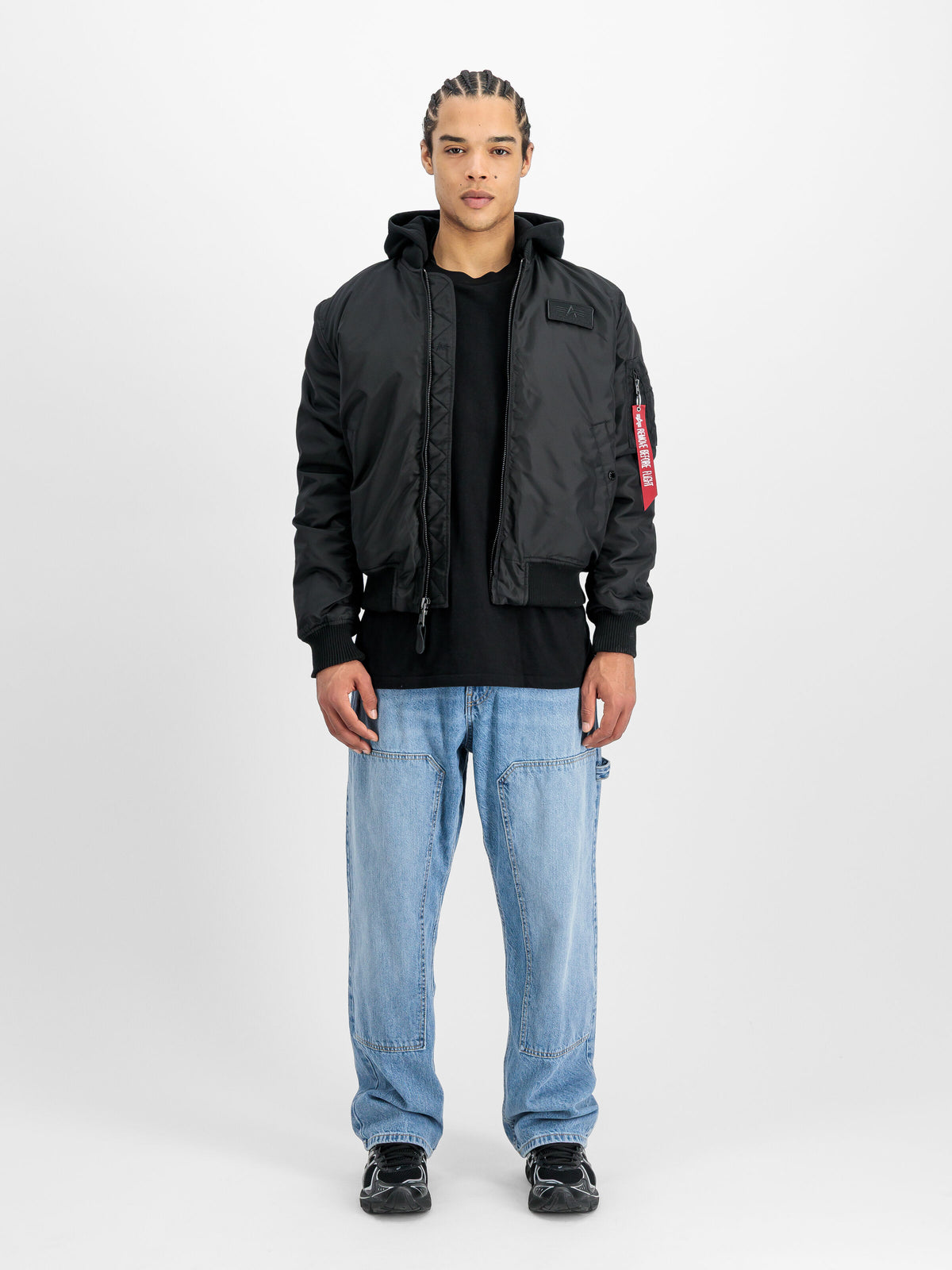 Alpha Industries – MA-1 TT Hood Two Tone Cold Weather Bomber Jacket – Black