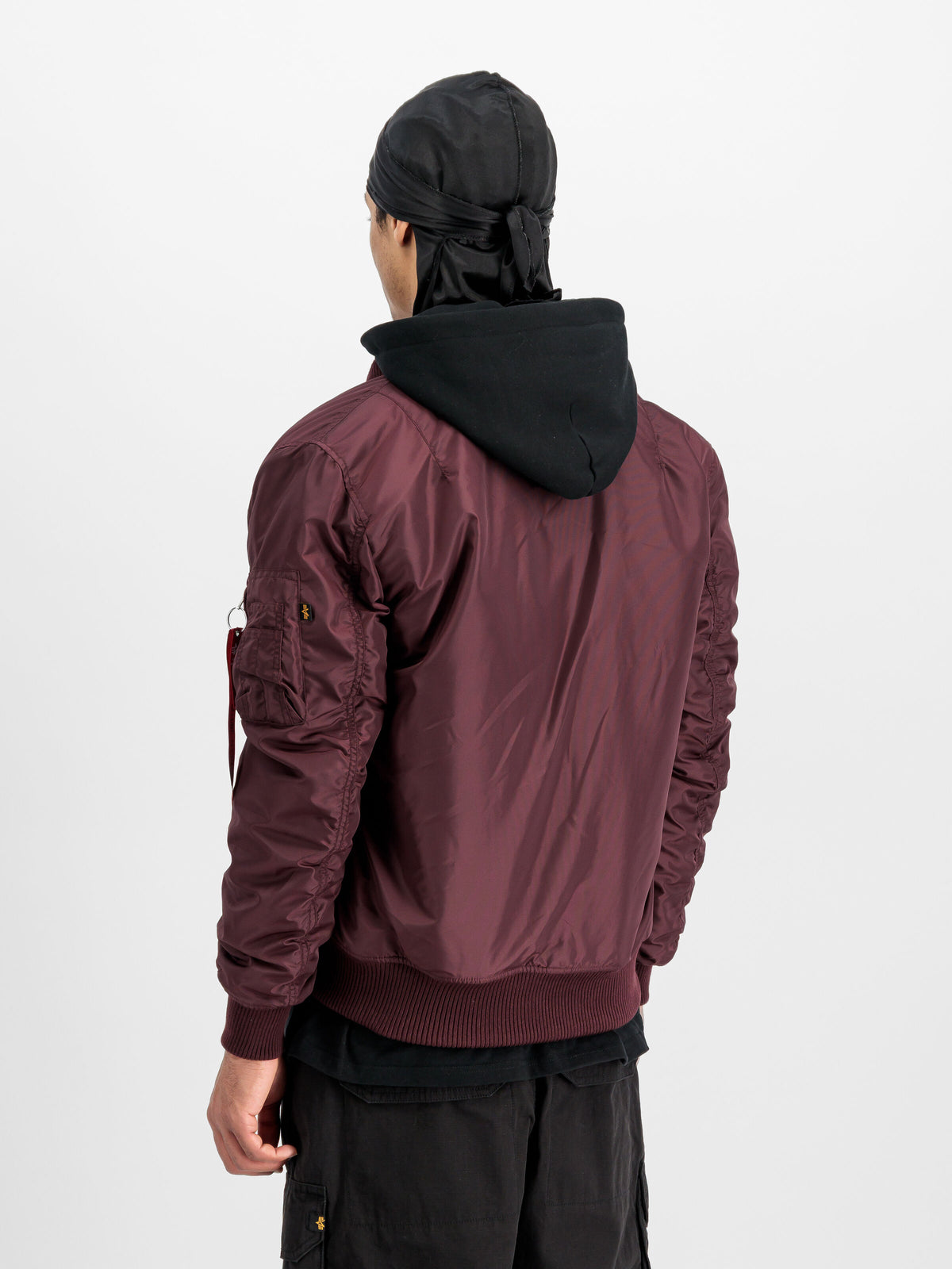 Alpha Industries – MA-1 TT Hood Two Tone Cold Weather Bomber Jacket – Dark Cherry