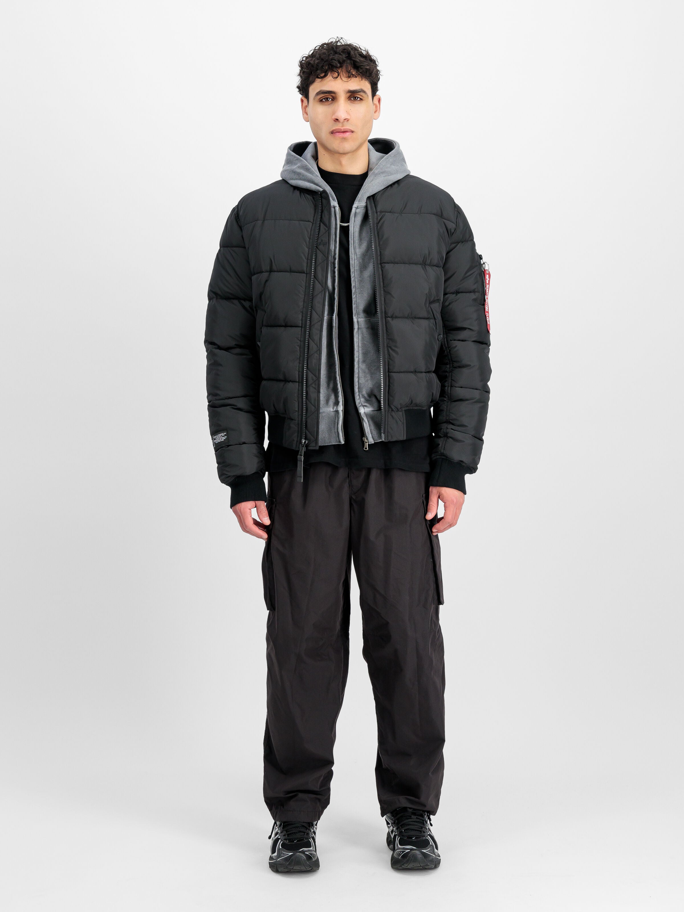 MA-1 Logo Puffer Winter Jacket Alpha Industries AW25 - Black