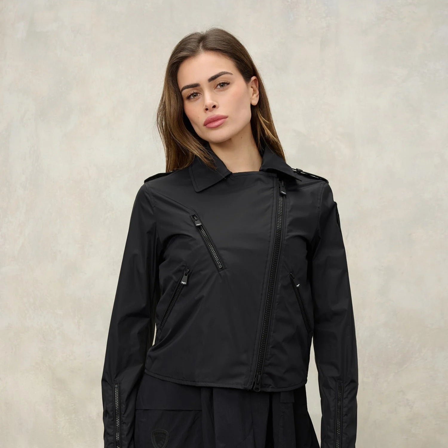 ZAMORA NYLON BIKER JACKET BLAUER WOMAN - BLACK