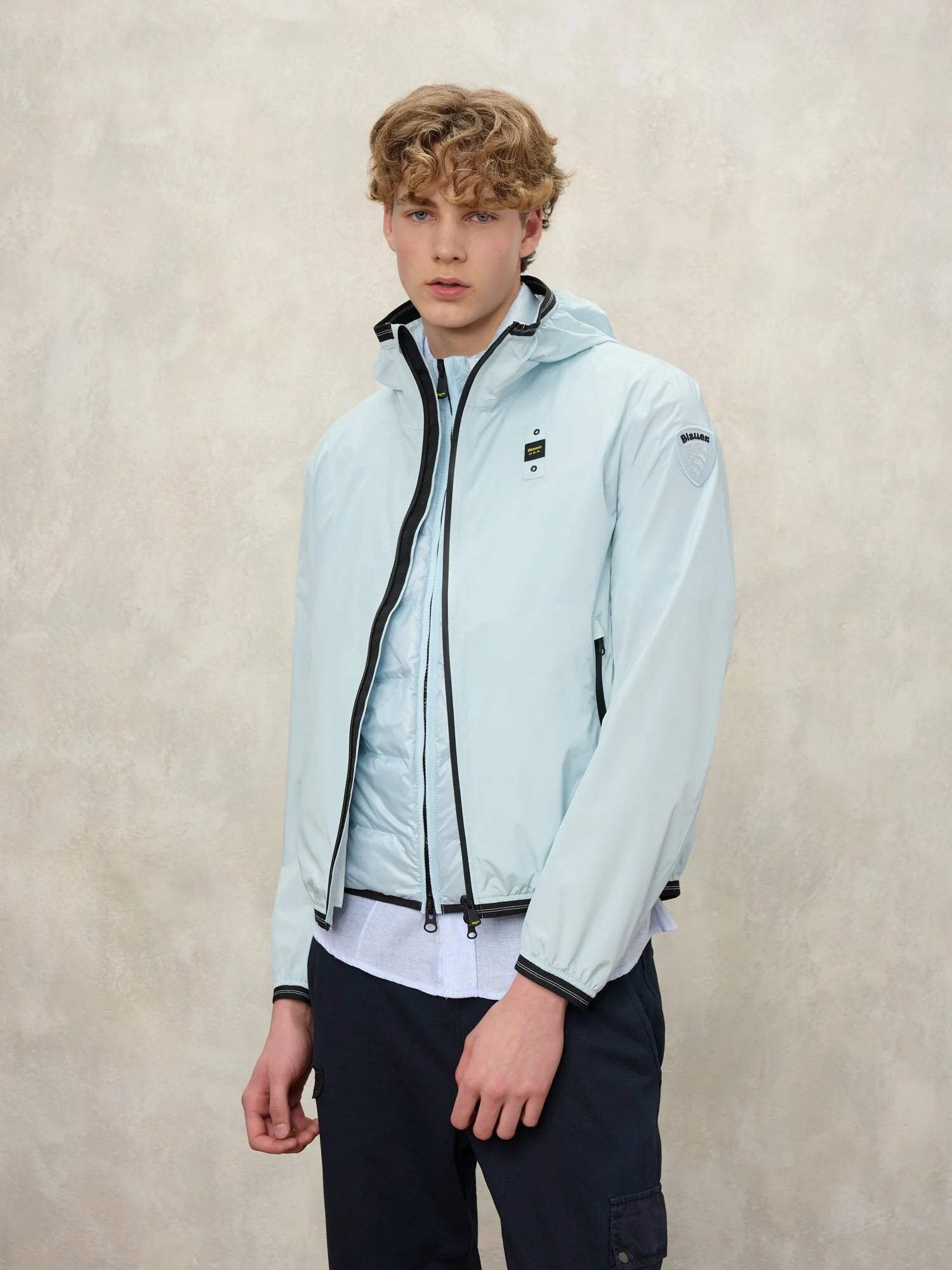 Taped Seams Windbreaker Farrin Blauer - Light Blue