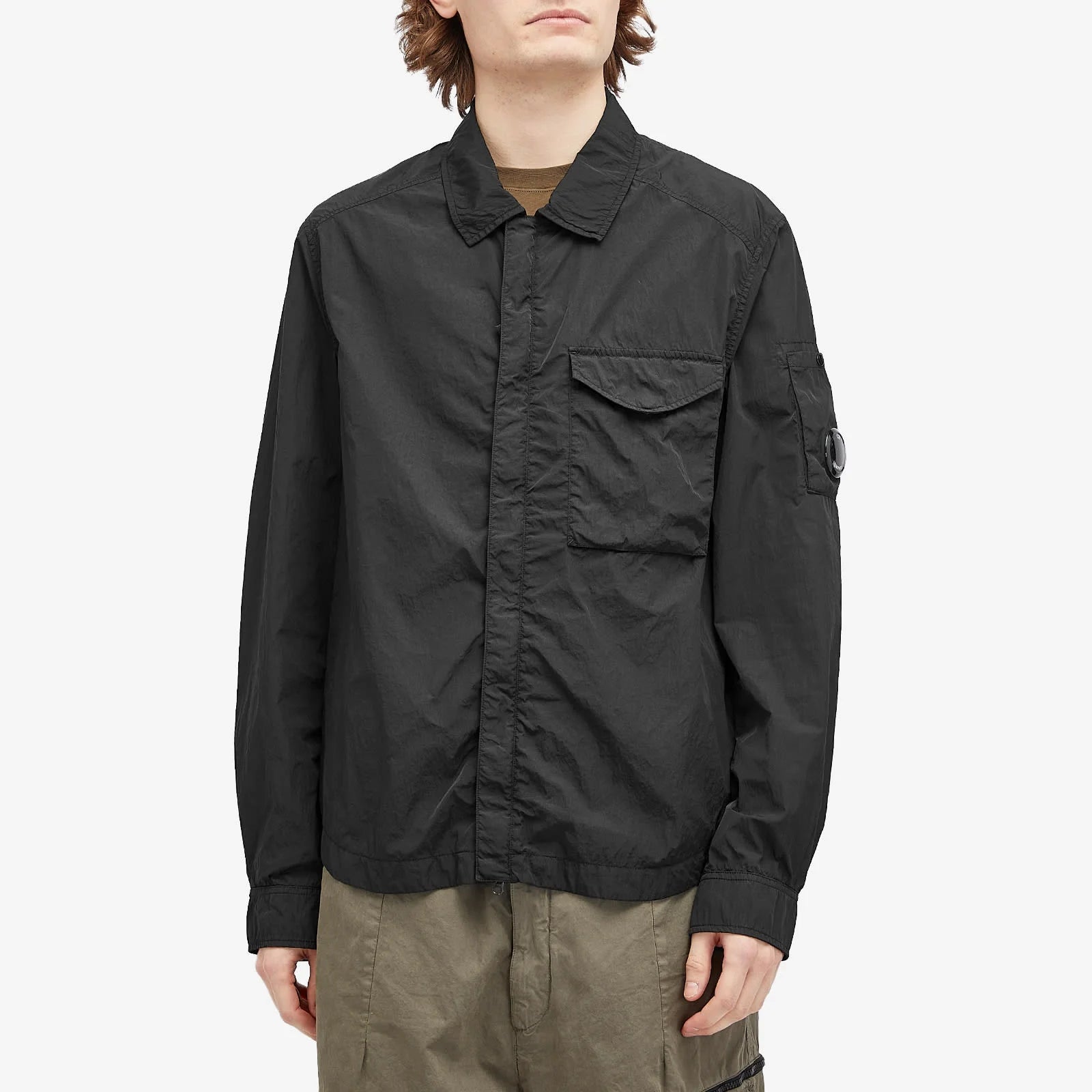 Chrome-R Zipped Lens Overshirt C.P. Company - Black