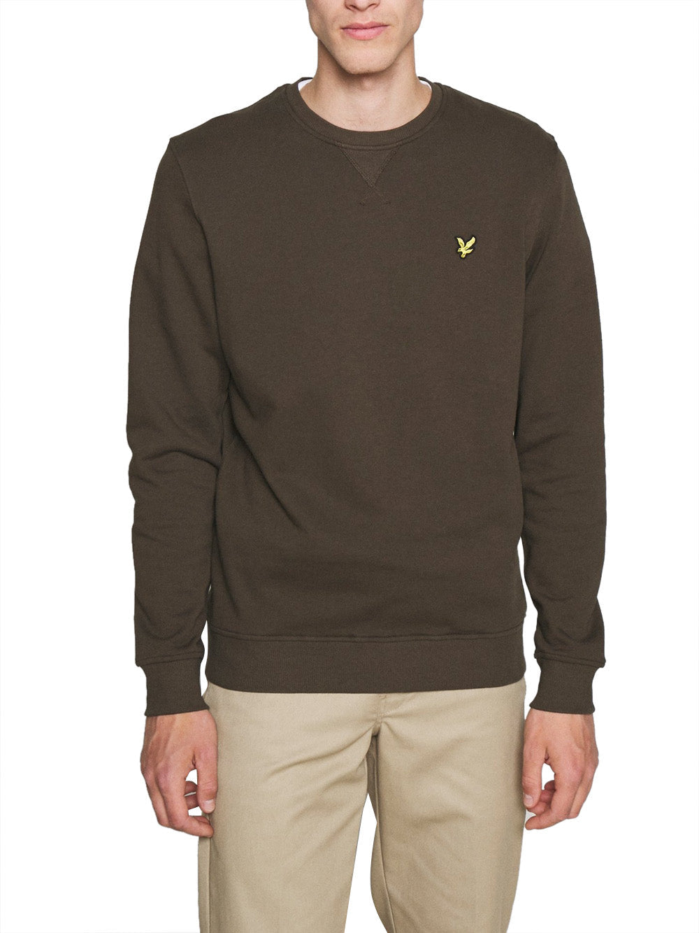 Lyle & Scott – Crew Neck Brushback Sweatshirt – Olive