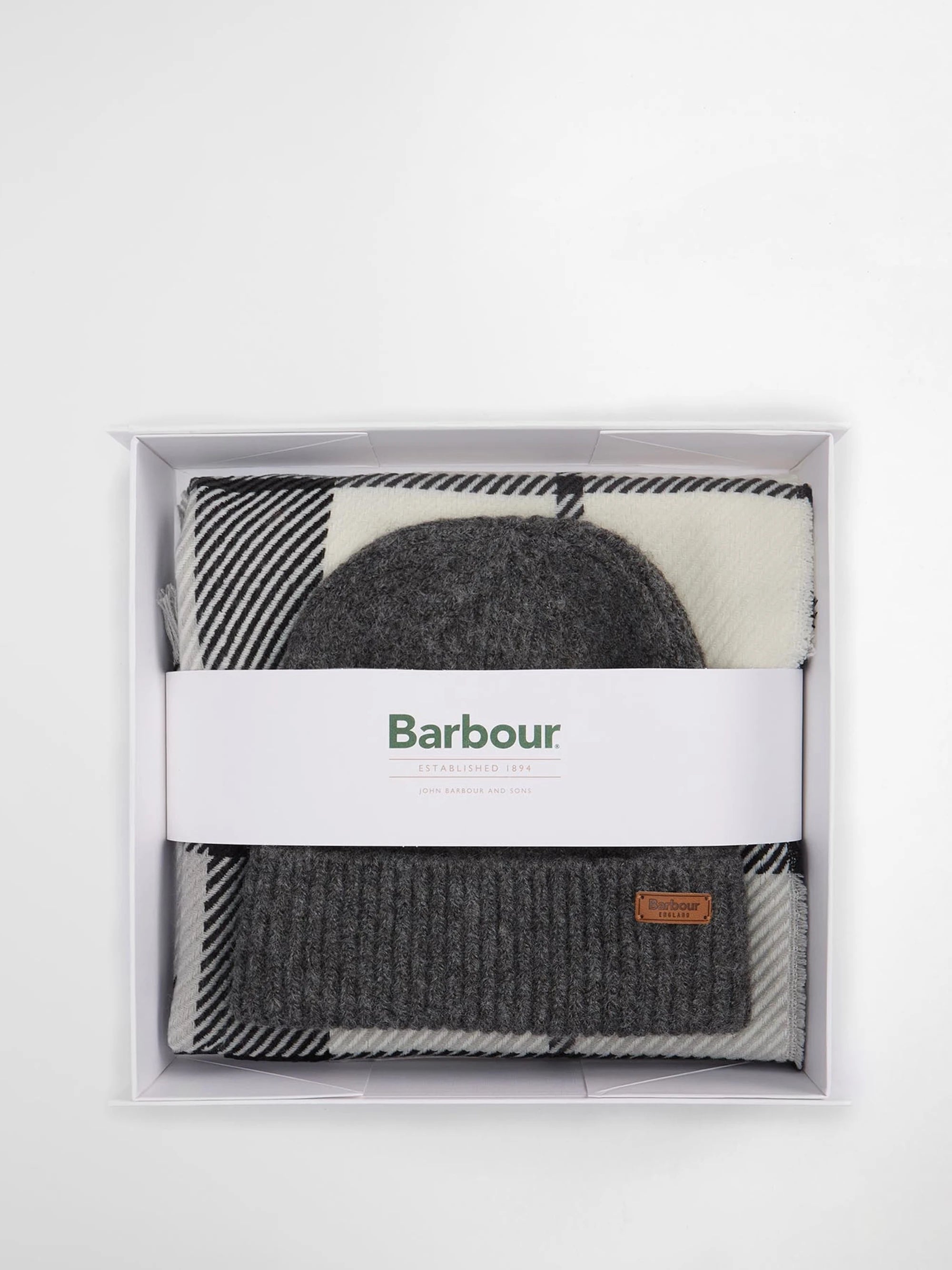 Pendle Gift Set Beanie & Blair Scarf Set AW25 Barbour - Monochrome