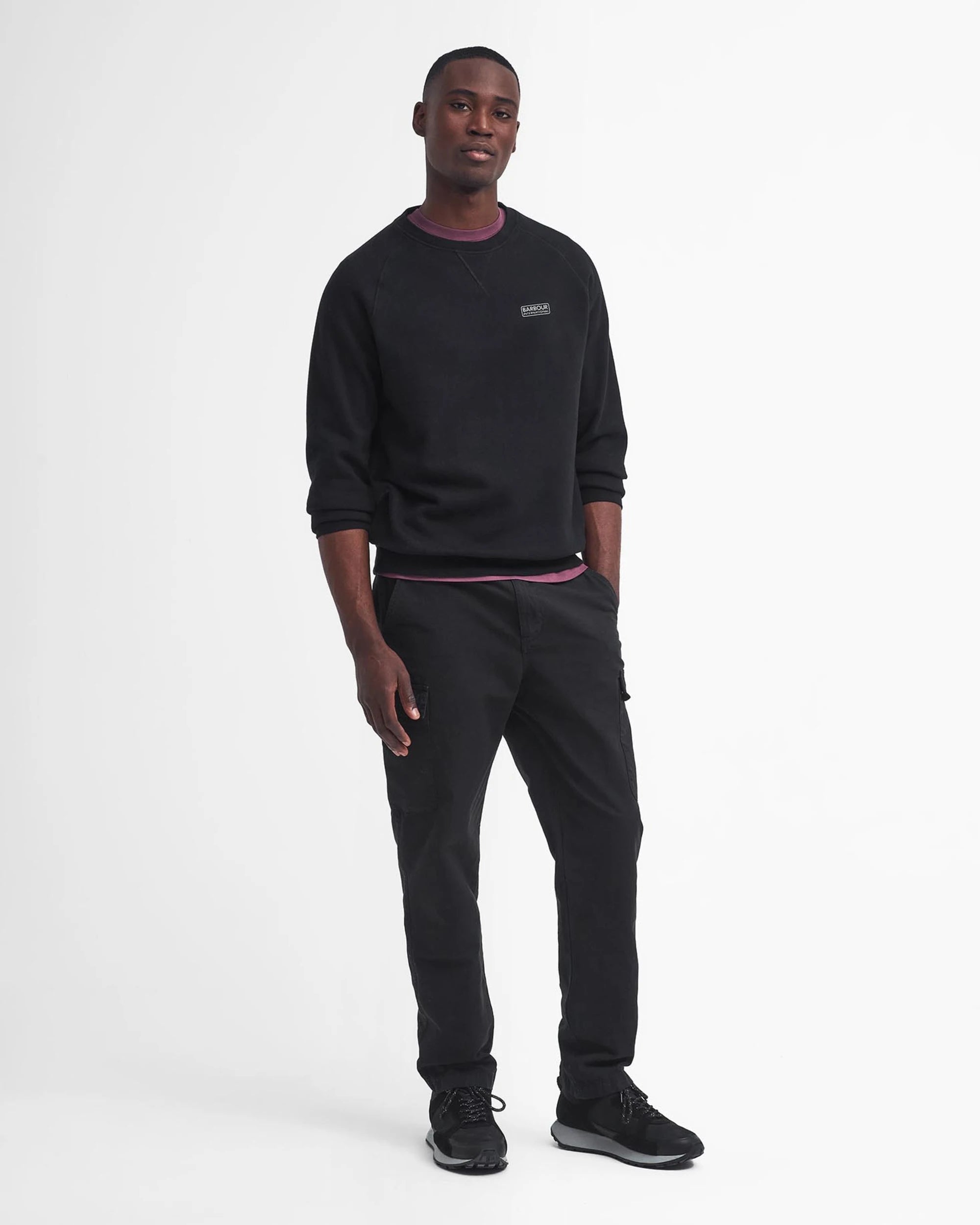 Essential Crew Neck AW25 Barbour International - Black / Pewter